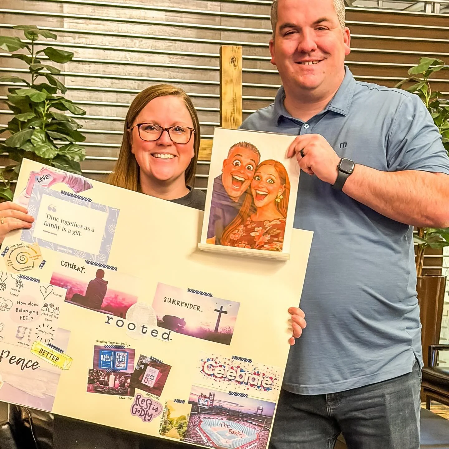 Vision board night at church did not disappoint!! So much fun dreaming of the year ahead with our friends. And how cute are the cartoon little Hammons?!