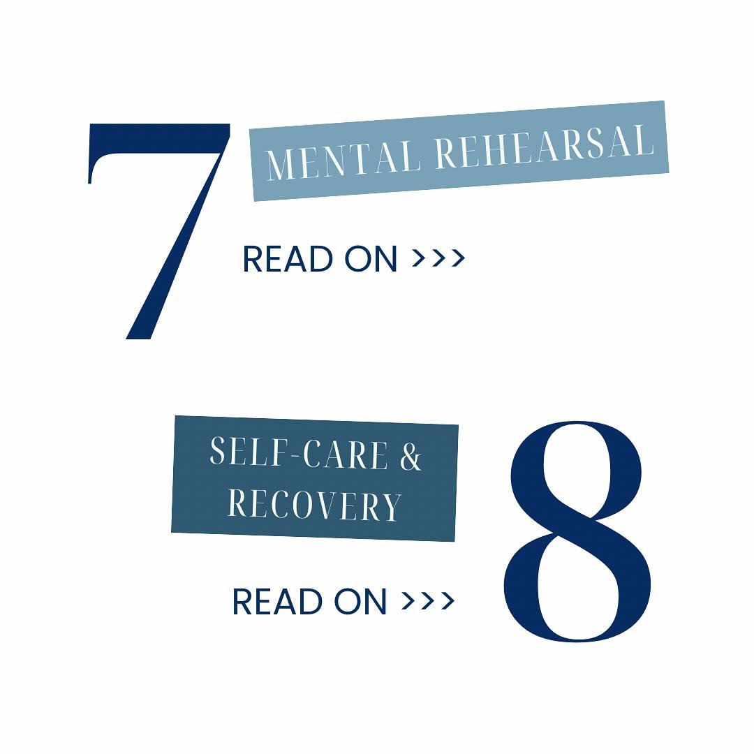 Last up for our key area&rsquo;s of performance mindset - Mental Rehearsal and Visualisation. 

Let&rsquo;s rip in&hellip;.

7. Mental Rehearsal

☑️ Regularly practice mental rehearsal and visualisation to enhance performance and prepare for competit