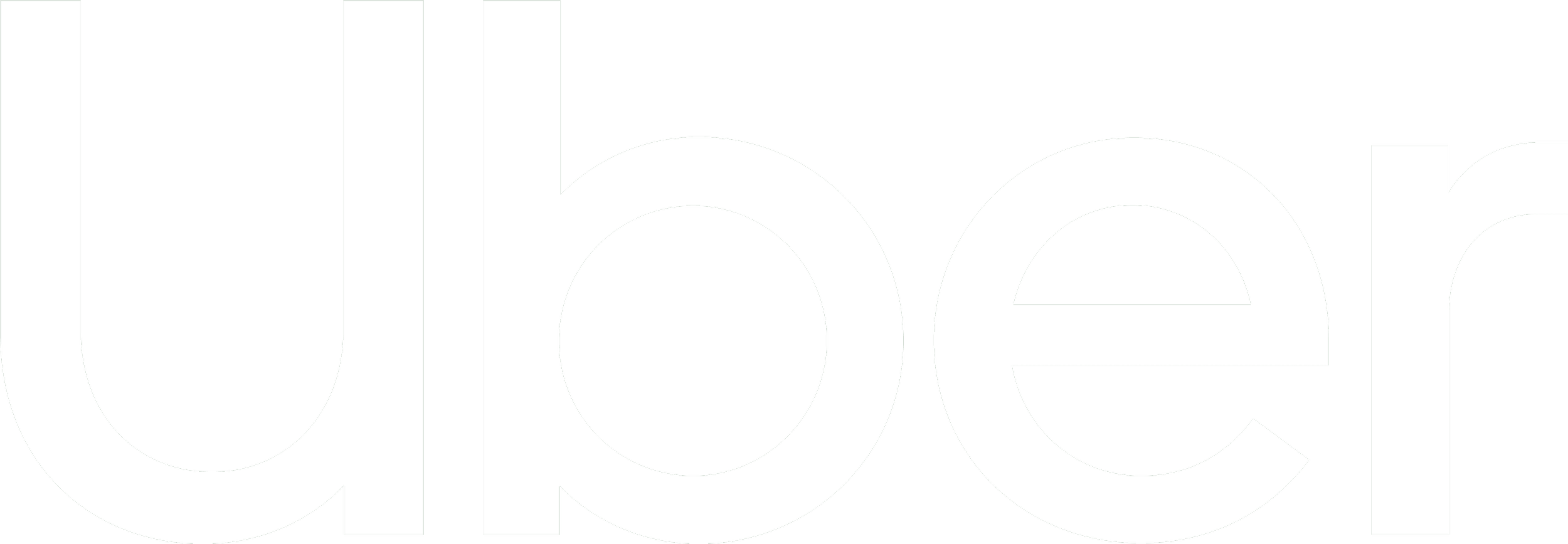 Close-up of the white lowercase word 'uber' on a black background.