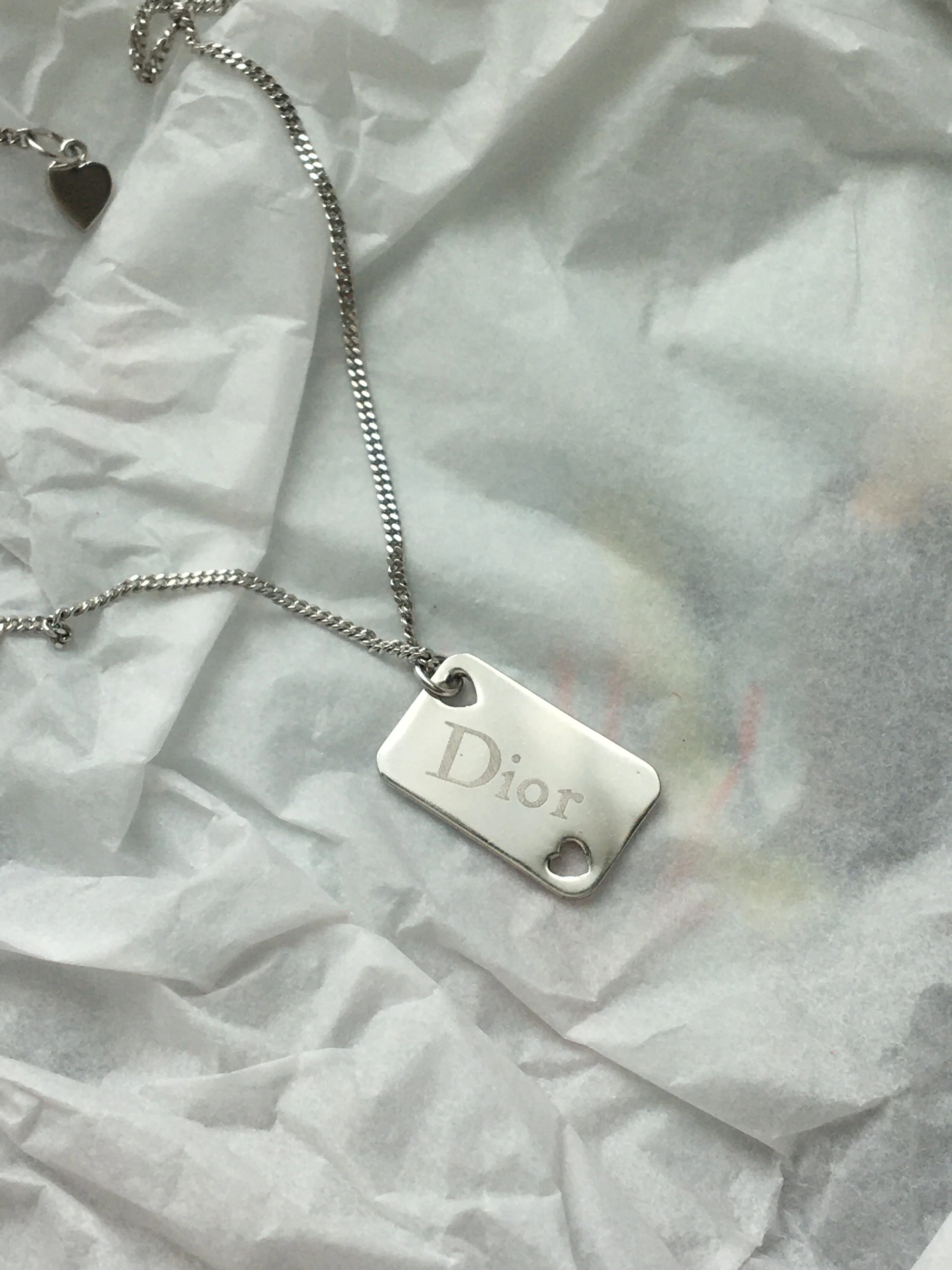 Dior Silver tag necklace