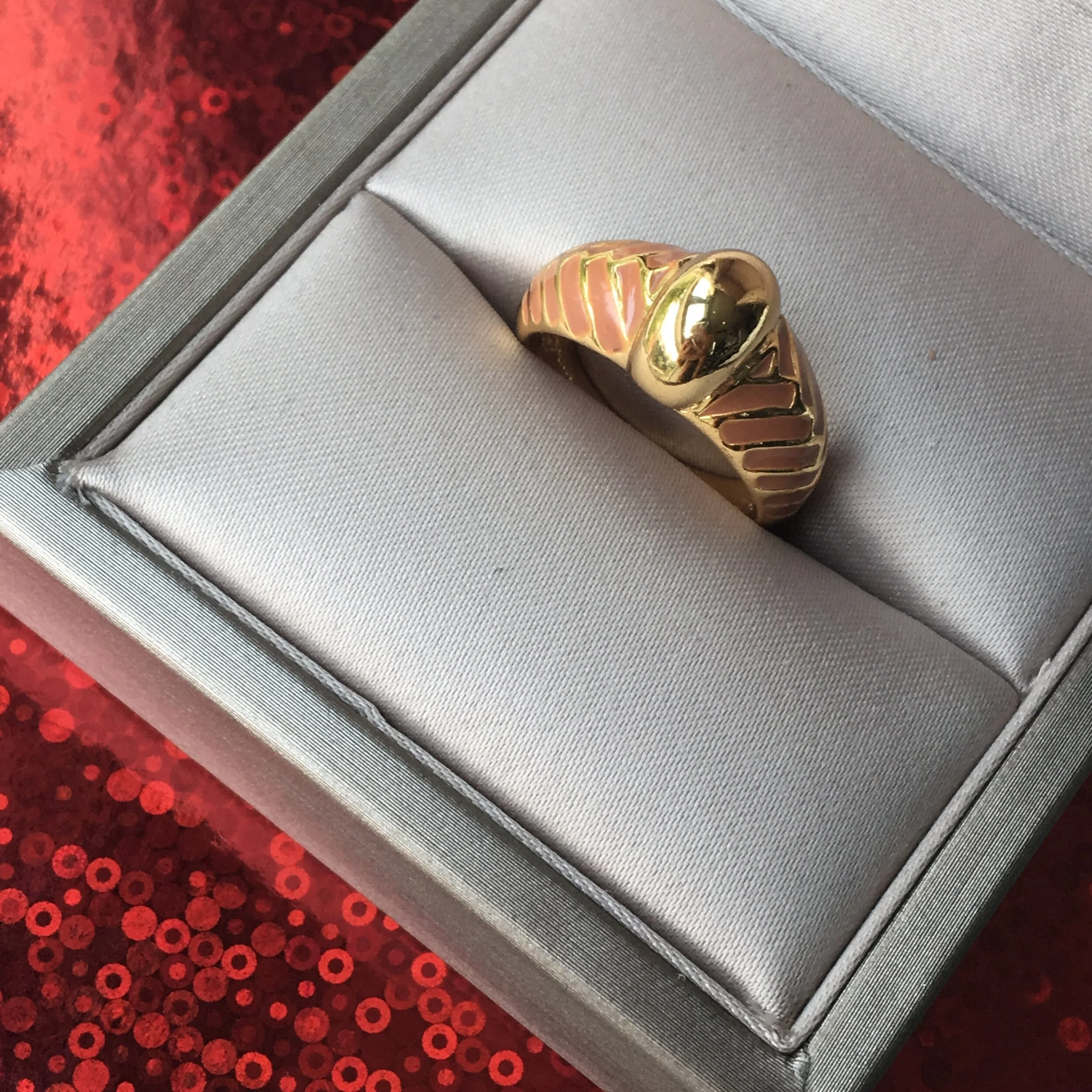 Lanvin Orange Enamel Ring