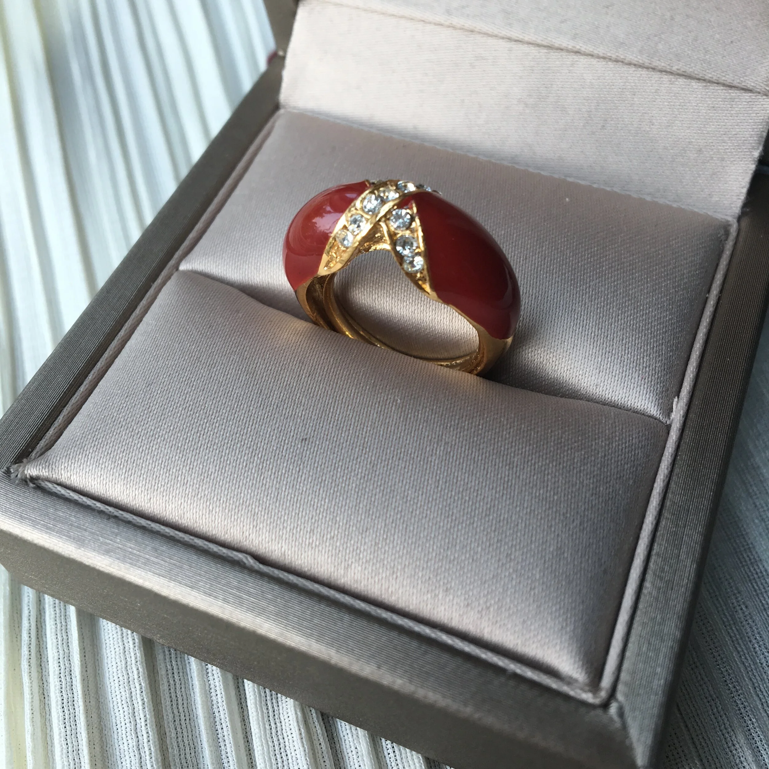 Lanvin Red Enamel Ring