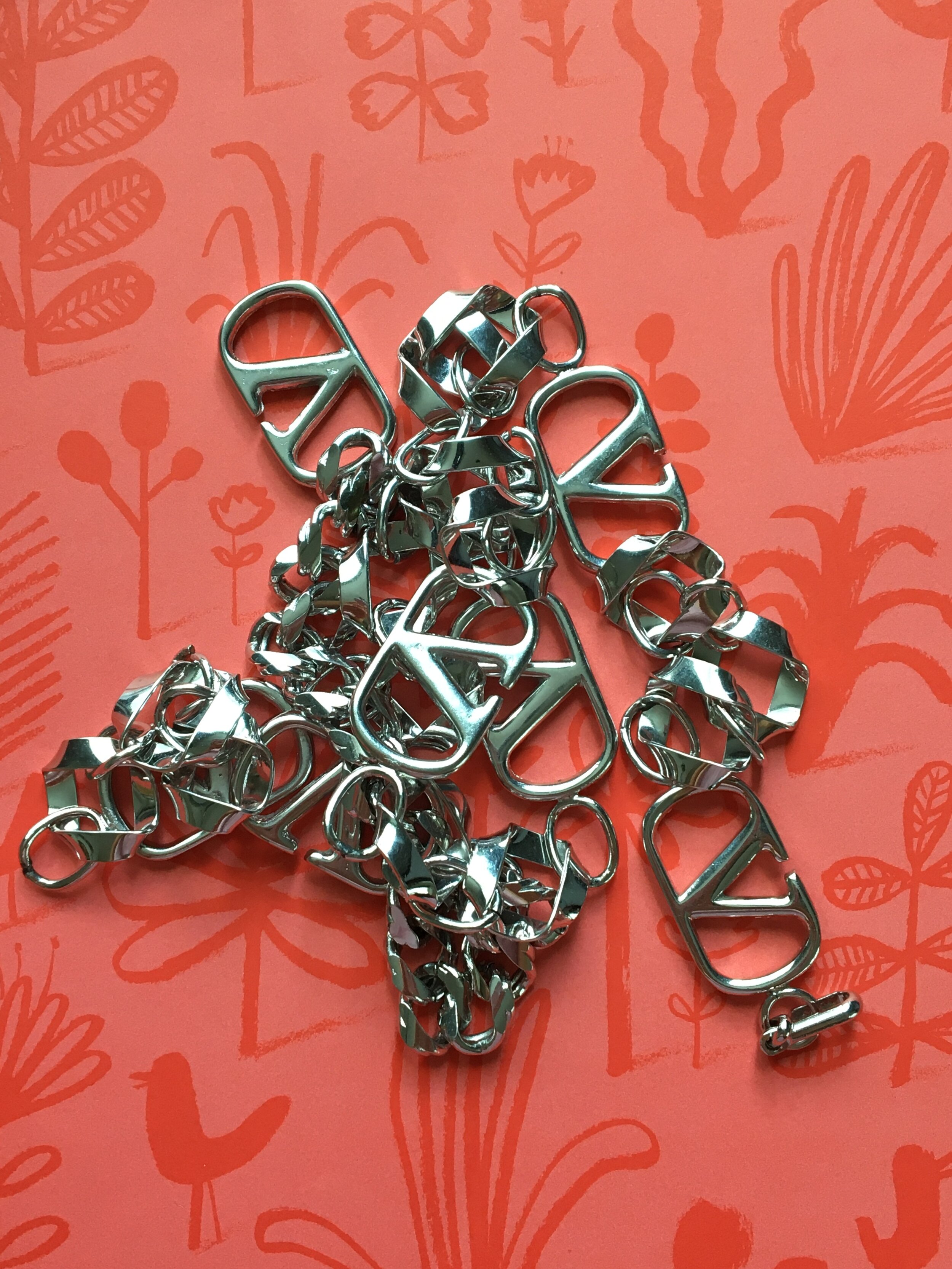 Valentino Silver V Chain Belt