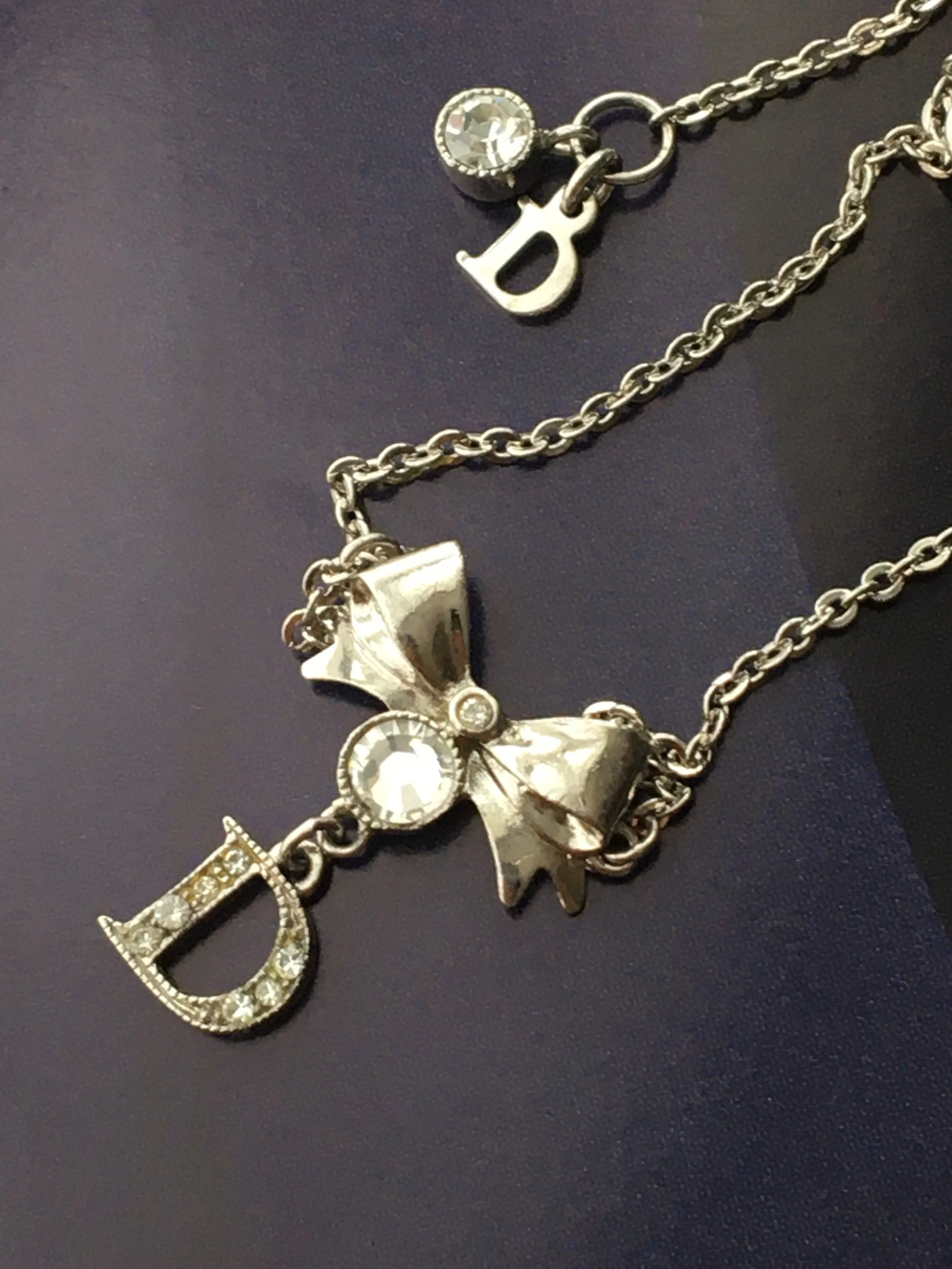 Dior D x Bow Pendant Necklace