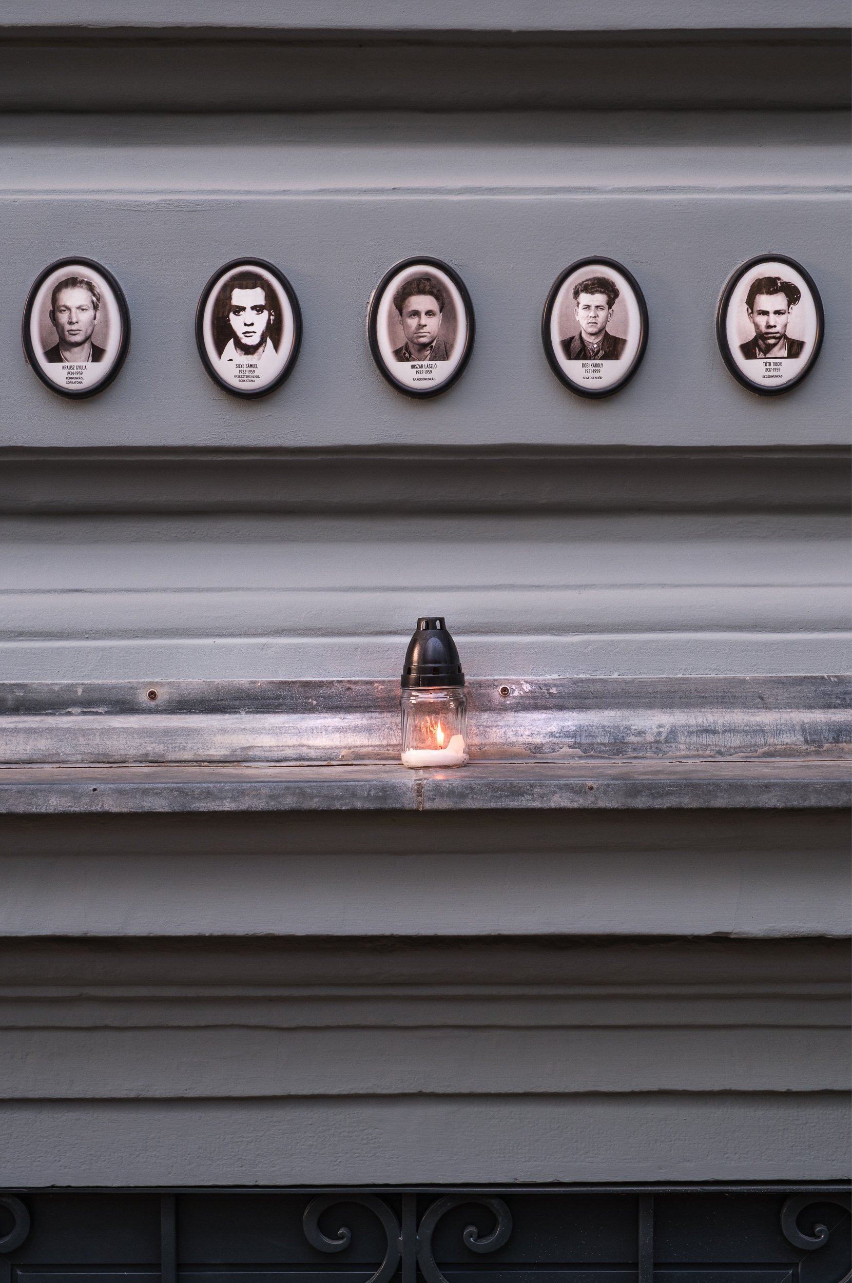 Memorial names and faces at the House of Terror.