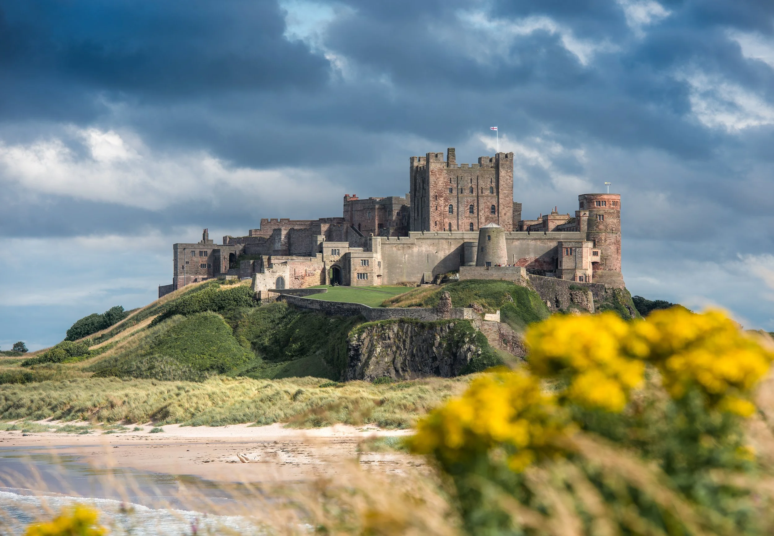 Bamburgh Castle in the summer