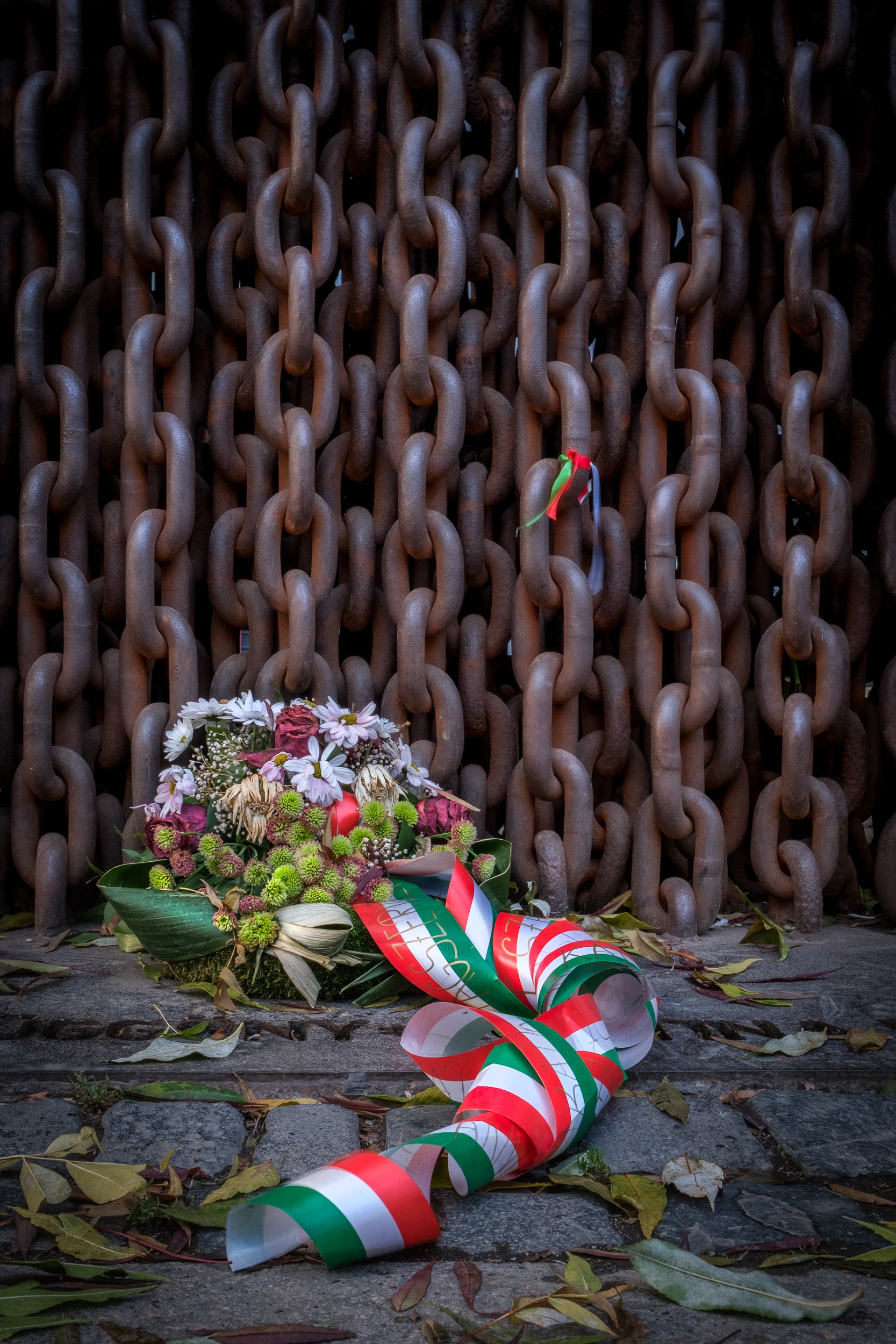 Powerful chains and rusted metal create a striking reminder of a divided past at this monument near to the House of Terror (headquarters of the Nazi party in Hungary).  They symbolise the oppression and struggles during the era of the Iron Curtain.