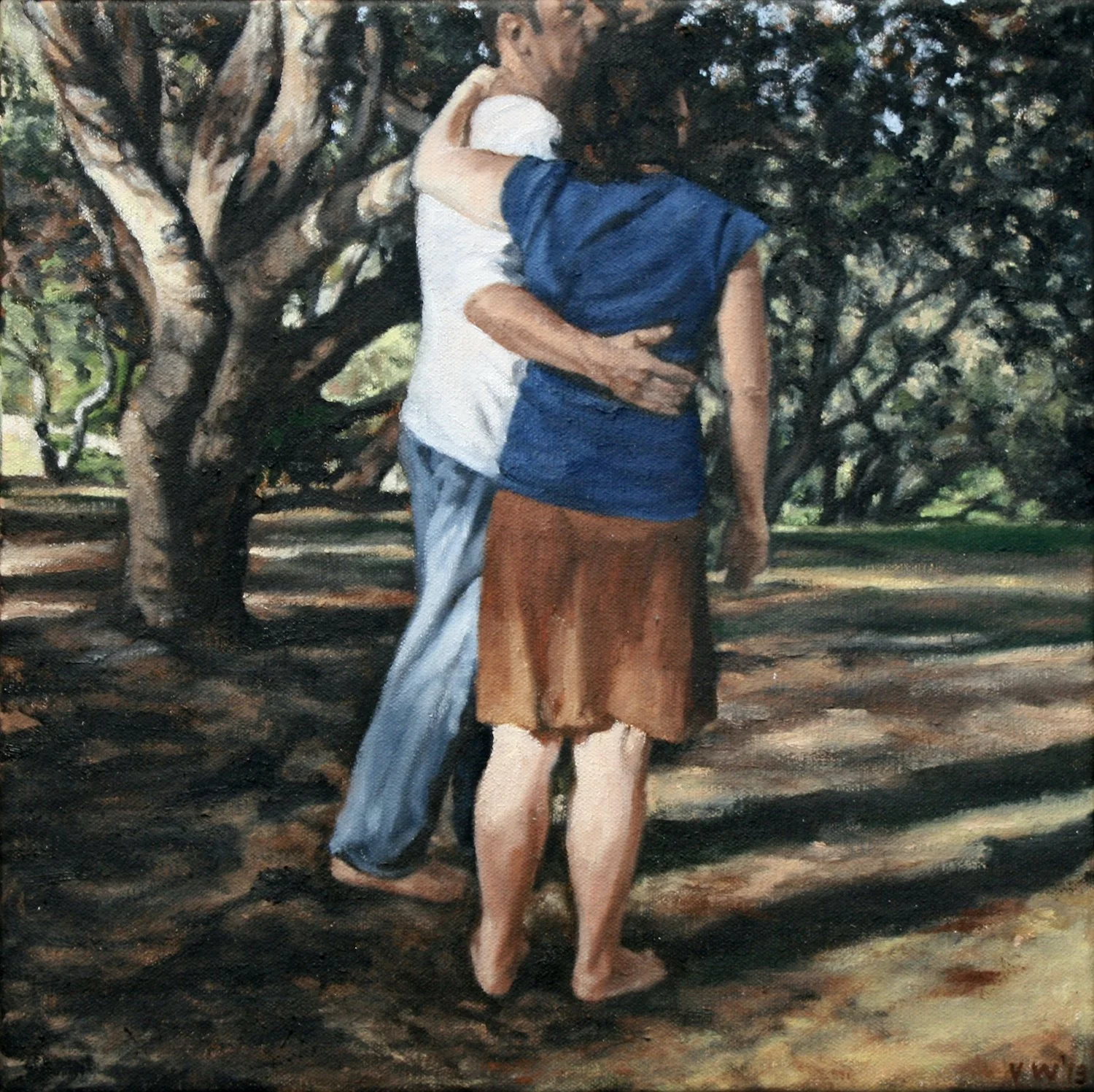 The Park Series "The Walk II" 2013 Oil on Canvas 30cm x 30cm