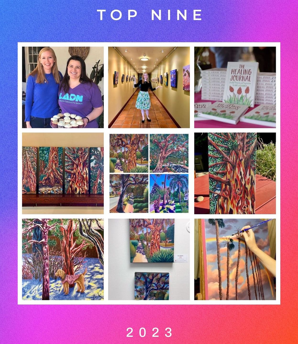 Top 9 from 2023! 
Overall I spent less time in the studio this year than in previous years, but the time I did spend painting was more thoughtful and deliberate in pushing my style and creating new pieces that are more expressive and wild with color.