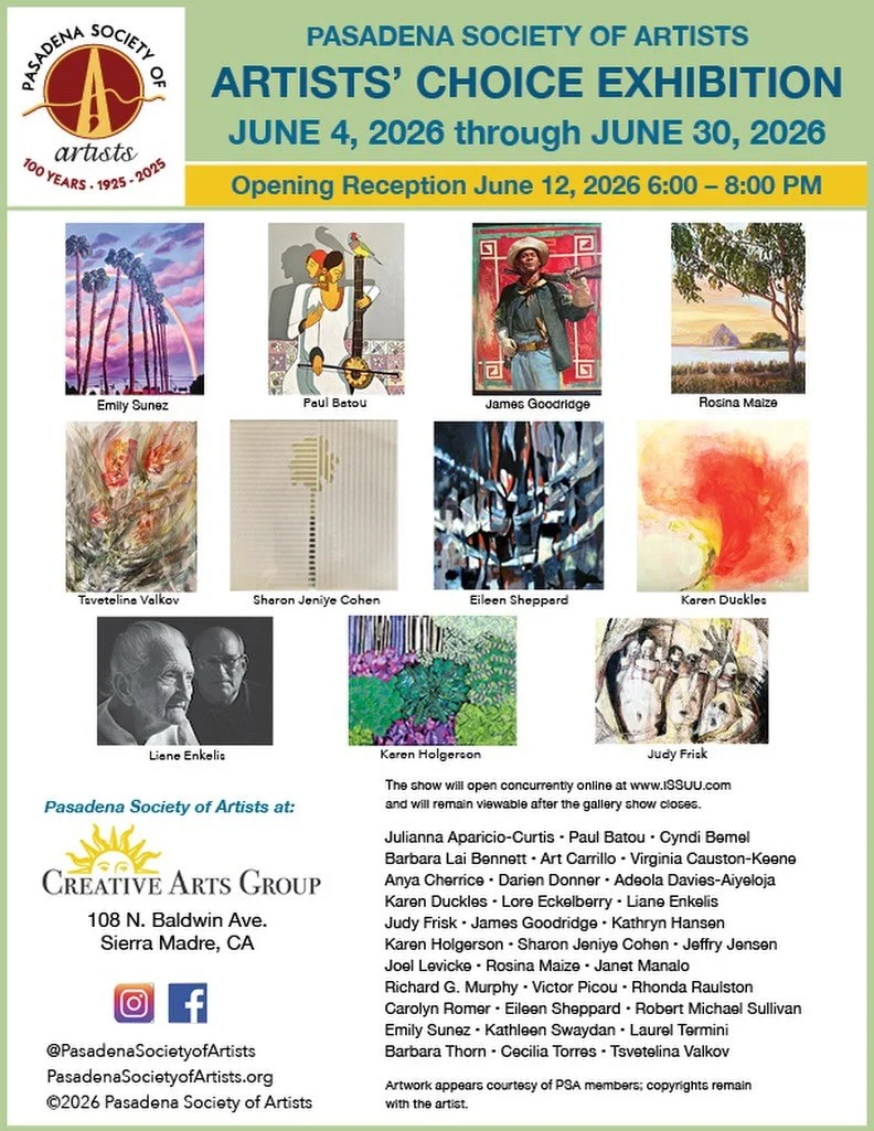 I have two paintings in a group show at @creative.arts.group with the @pasadenasocietyofartists ! Come check out the opening tomorrow, Friday, June 12th &mdash; or come see the show through the end of the month!