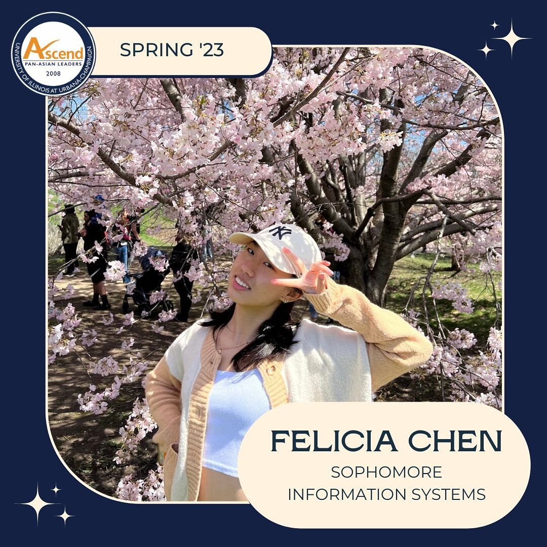 Next in our Spring &lsquo;23 new member class is Felicia Chen! Felicia is a sophomore from Buffalo Grove, IL majoring in information systems. She loves Dance Moms! She&rsquo;s definitely at the top of the pyramid. Felicia absolutely rocks the neon gr