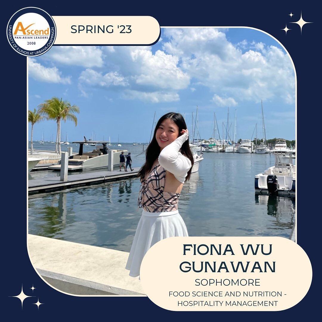 Hey again! Our next member of the Spring &lsquo;23 class comes from the quaint town of Libertyville, Illinois! Fiona Gunawan, Libertyville native, is a sophomore studying Food Science and Nutrition&mdash;Hospitality Management. She&rsquo;s very passi