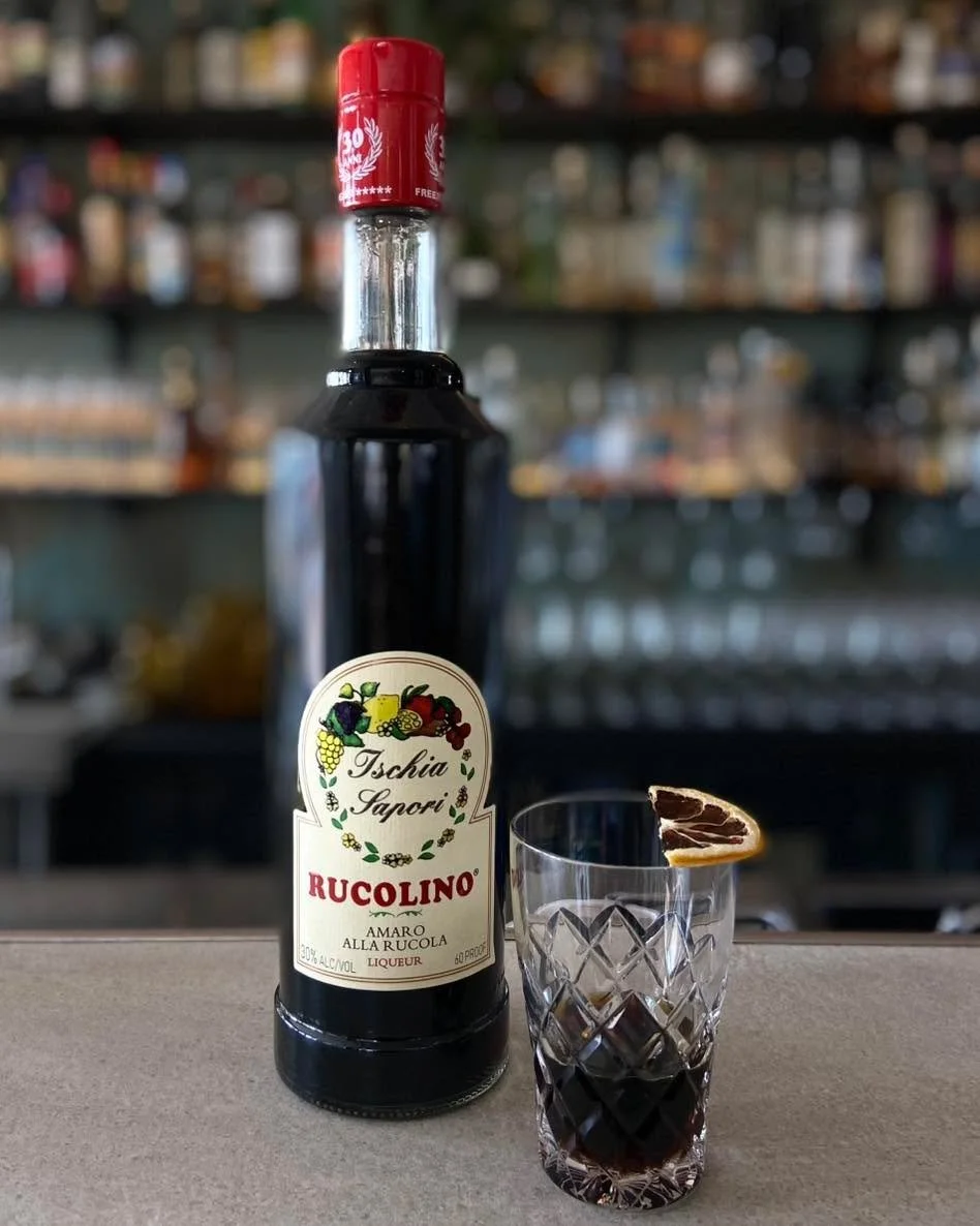 Rucolino, Alla Rucola 
Coming from the island of Ischia's one and only liqueur factory. Made from the large leaf wild grown rocket and like most amaro recipes, this one is of course, a family secret.
Perfectly balanced and structured and refreshing