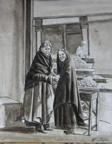 OIL COLOUR SHAWLIES ON CASTLE STREET 16X20.JPG