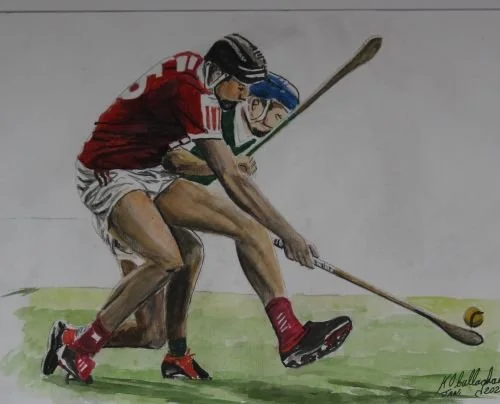 WATERCOLOUR  ROB DOWNEY WINNING BALL 16X12.JPG