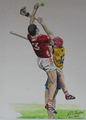 WATERCOLOUR  EOIN DOWNEY WINNING BALL 12X16.JPG
