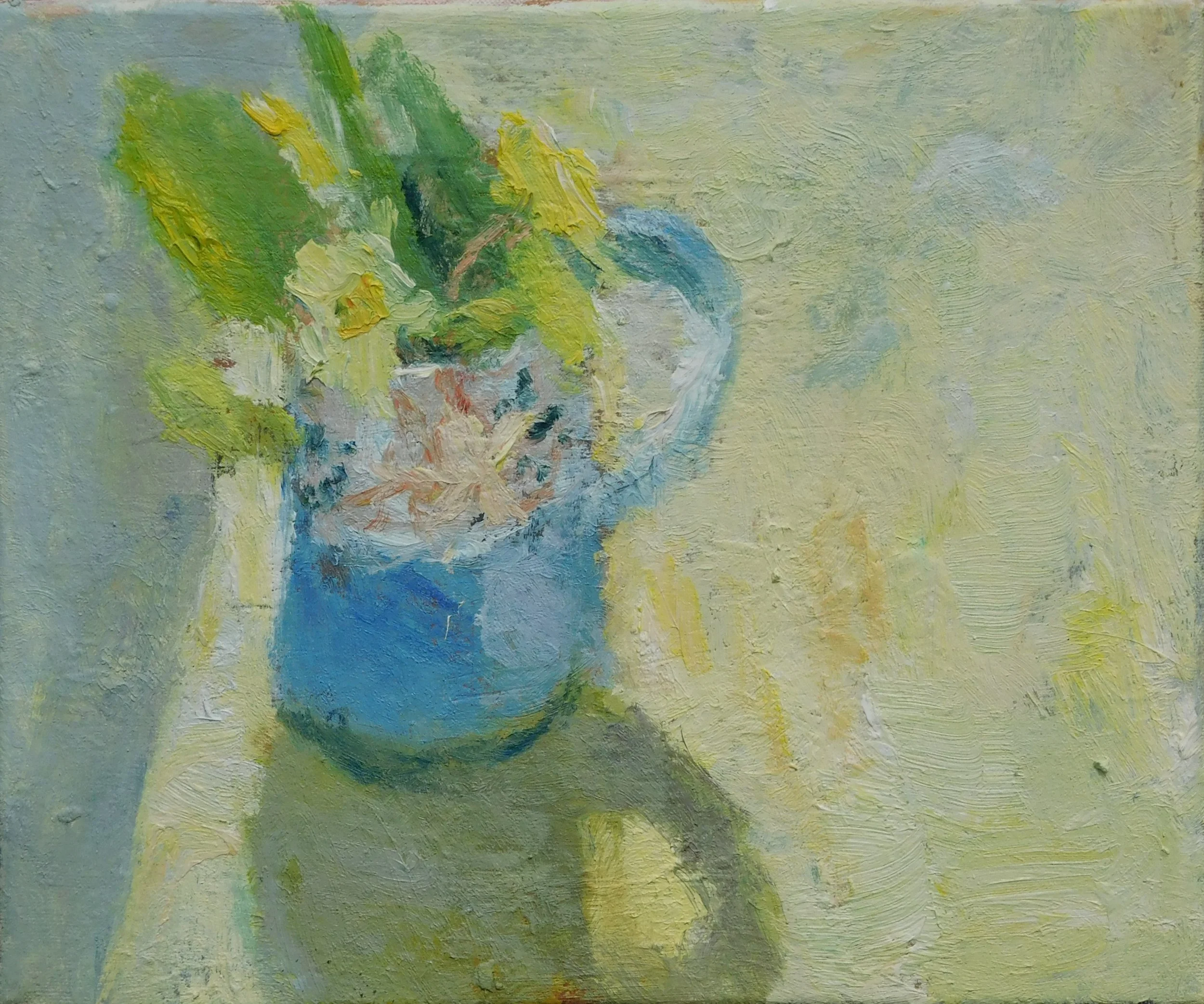Primrose Arrival, 25.5 x 30.5cm, oil on canvas 2022 Poem, Primrose Light