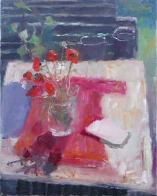 The Indian Shirt and Poppies - Oil on Board - 76 x 61 cm - 2015