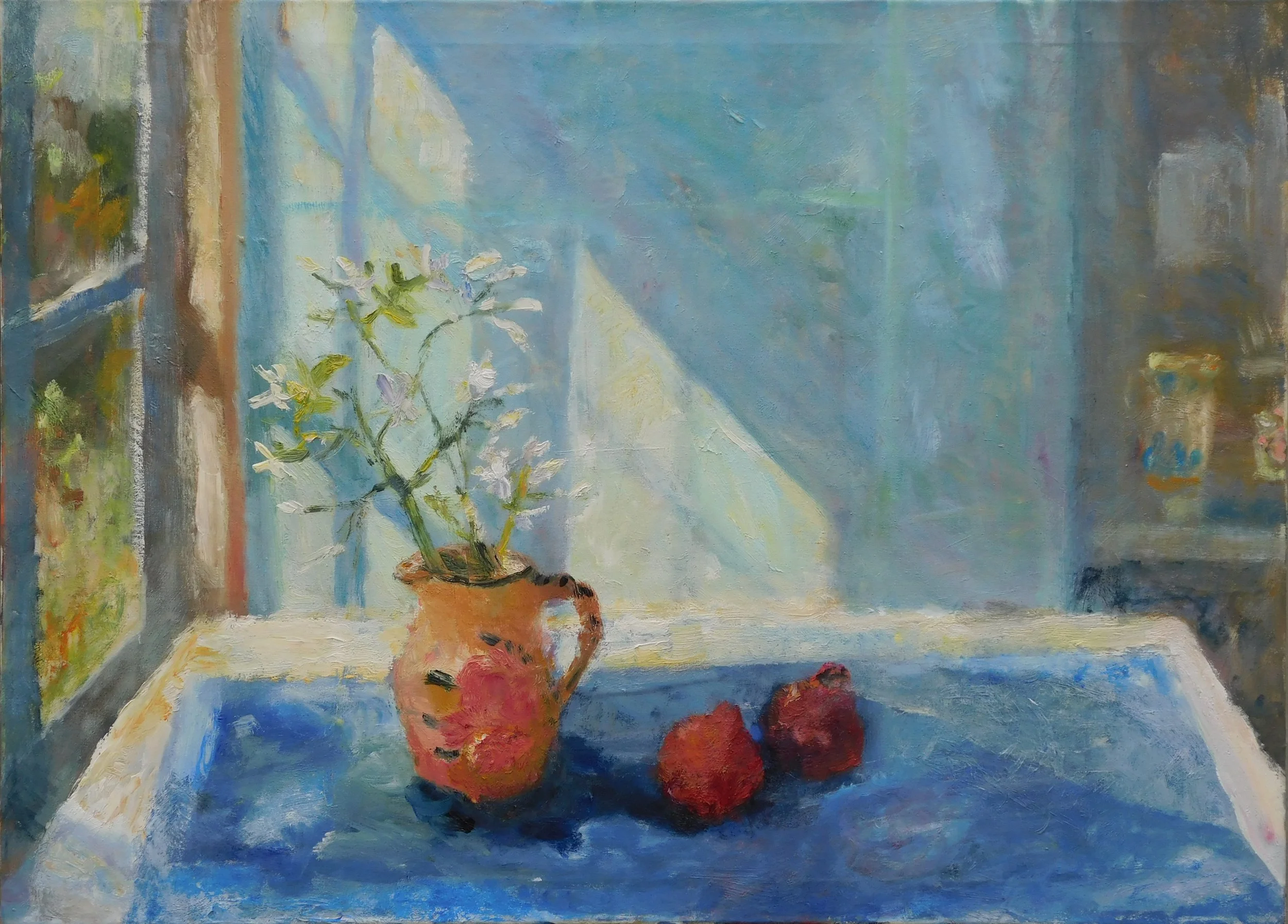 Summer Jasmine, 76cm x 100cm, oil on canvas, 2021 Poem: Painting Light