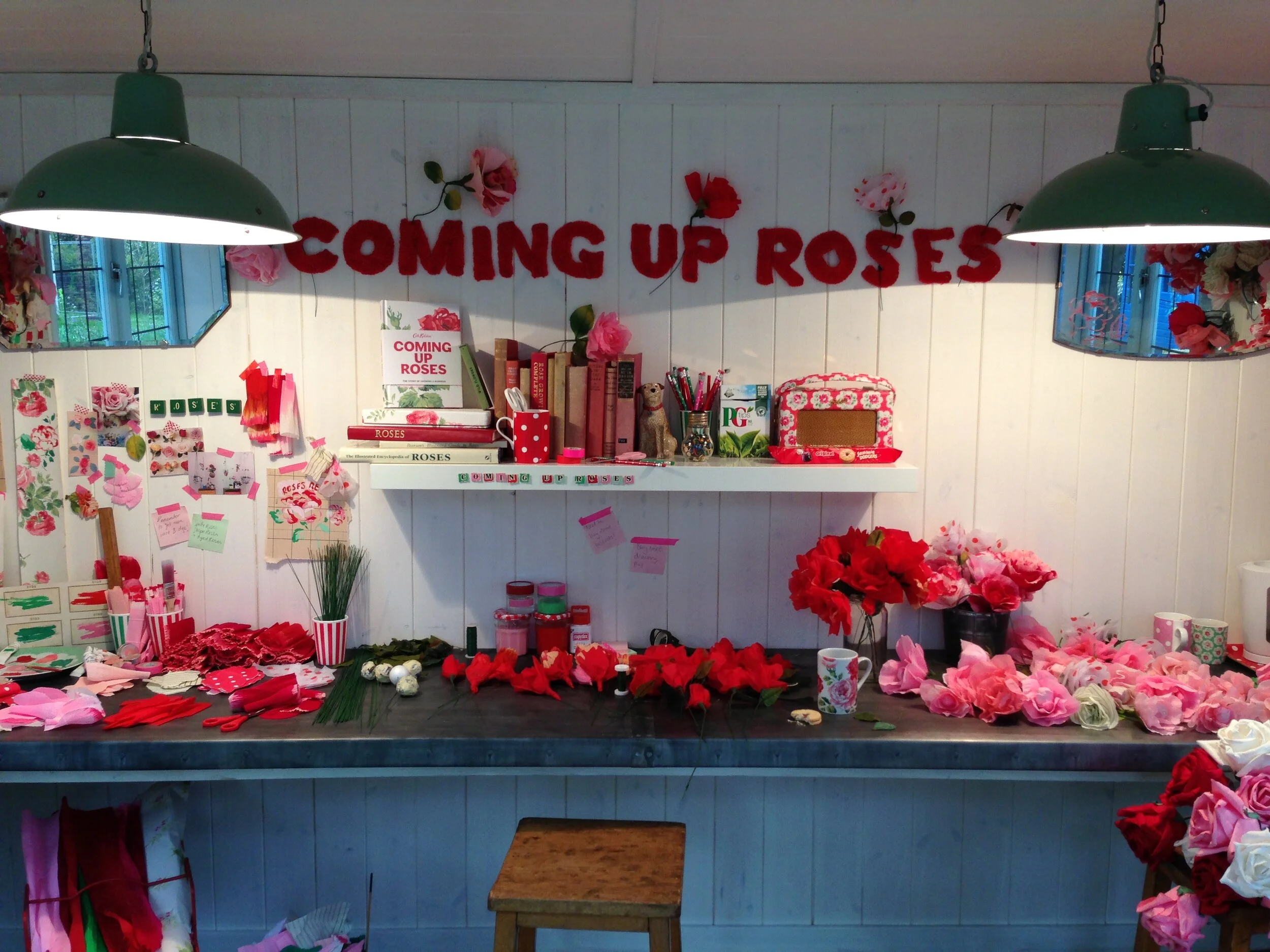 To publicise Cath's new book 'Coming up Roses' I designed with Cath a studio shed at the Chelsea flower show. I was in charge of the interiors of the studio.