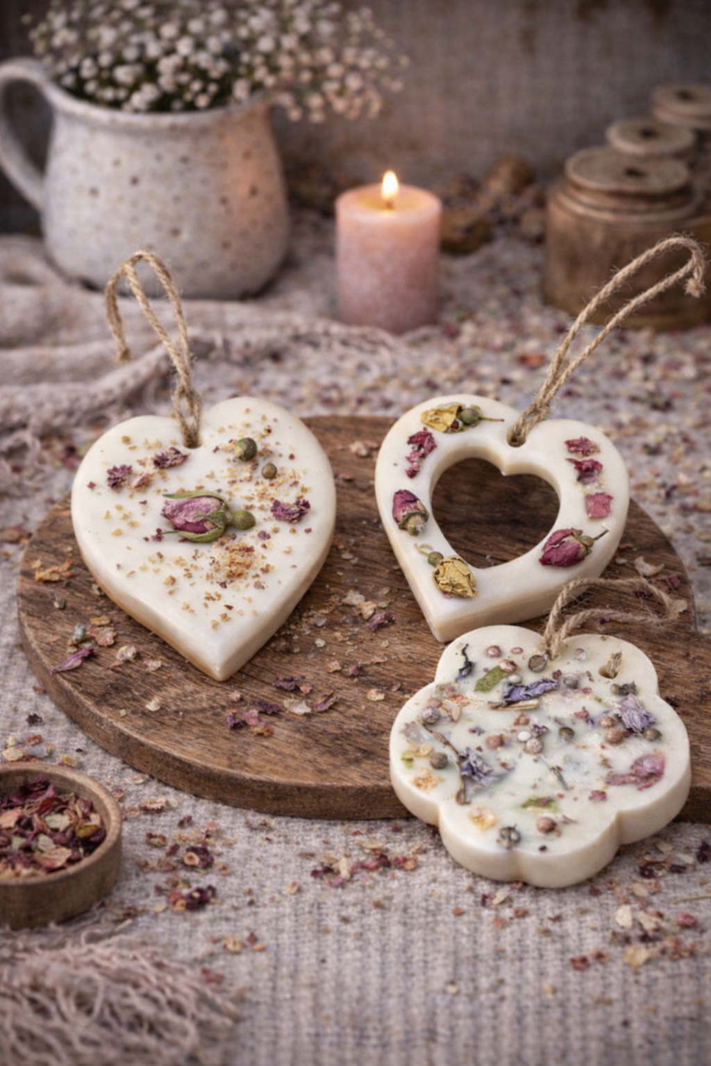 Hanging Wax heart or flower Decoration