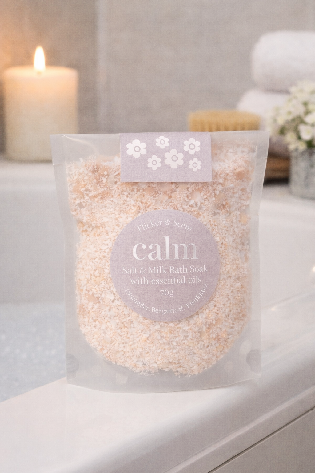 Calm Ritual essential oil gift set with bath soak, pulse point roller and pillow mist for relaxation and wellbeing