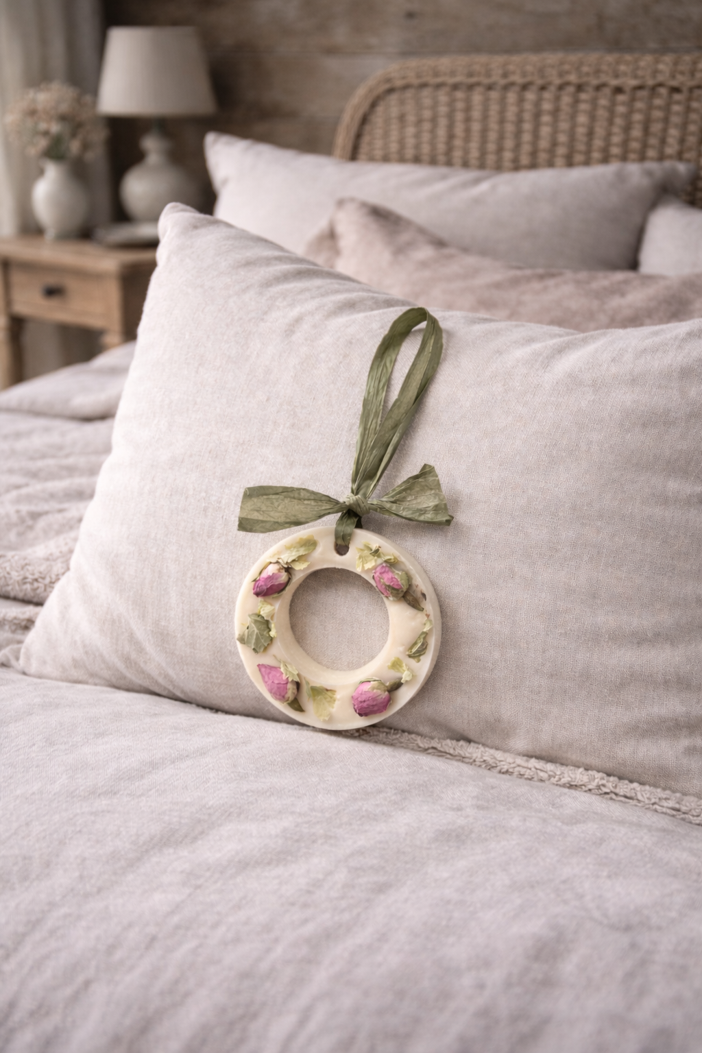 Hanging Floral Wax Wreathe — Botanical Soy Wax Decoration