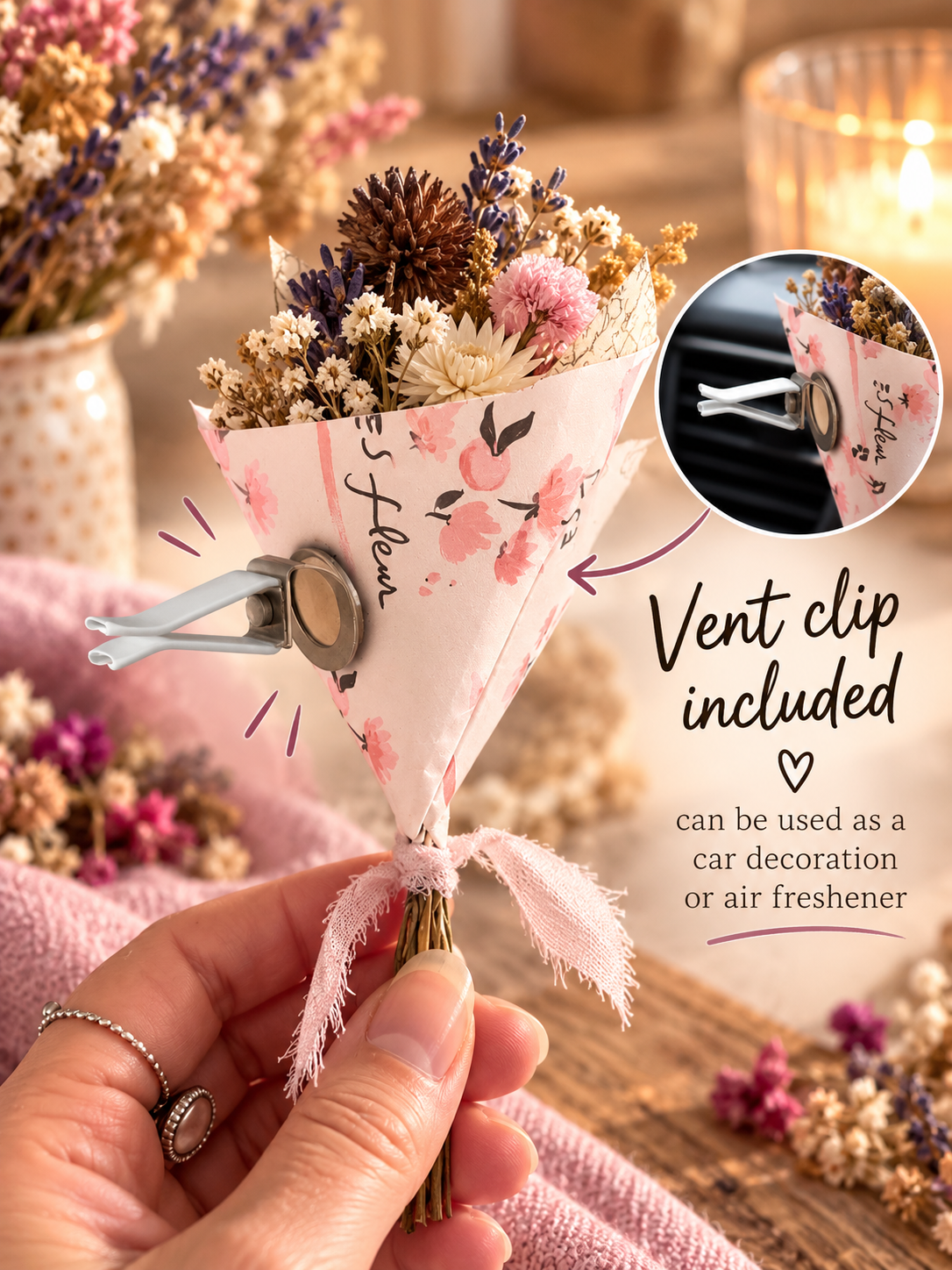 Handheld Dried Posy Vent Clip Bouquet.png