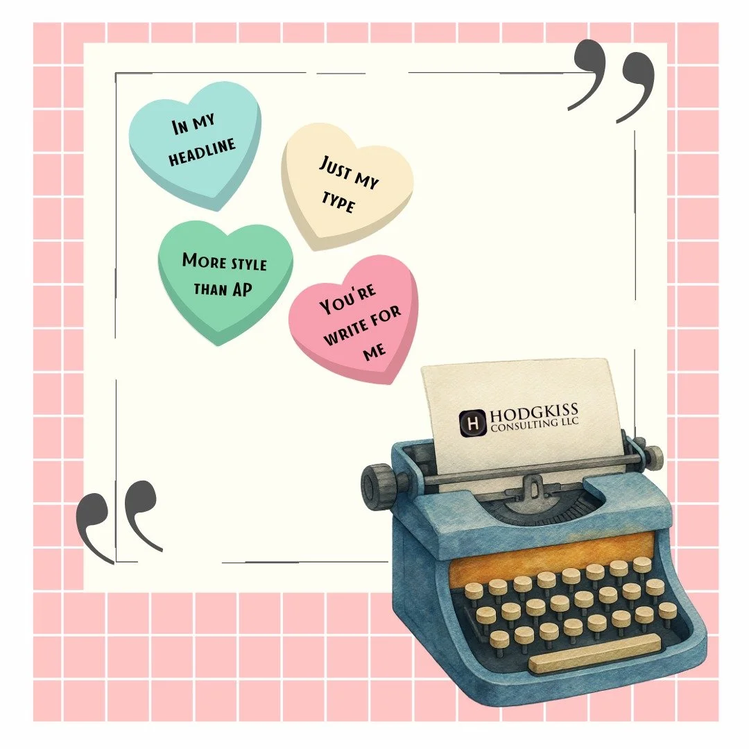 Roses are red. 
Violets are blue. 
Everyone has a story. 
And yours is worth sharing, too.
.
Happy #ValentinesDay from Hodgkiss Consulting! 💘