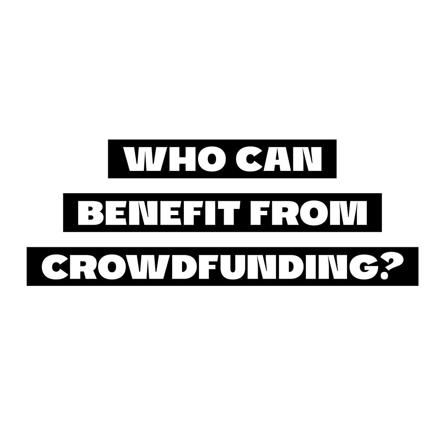 Crowdfunding addresses two different target groups: 

📈 The promoters of a project who seek funds to start it 💰 

Investors who want to make their money work Just like in a market, the supply and demand of funds meet. 

Visit our website to learn a