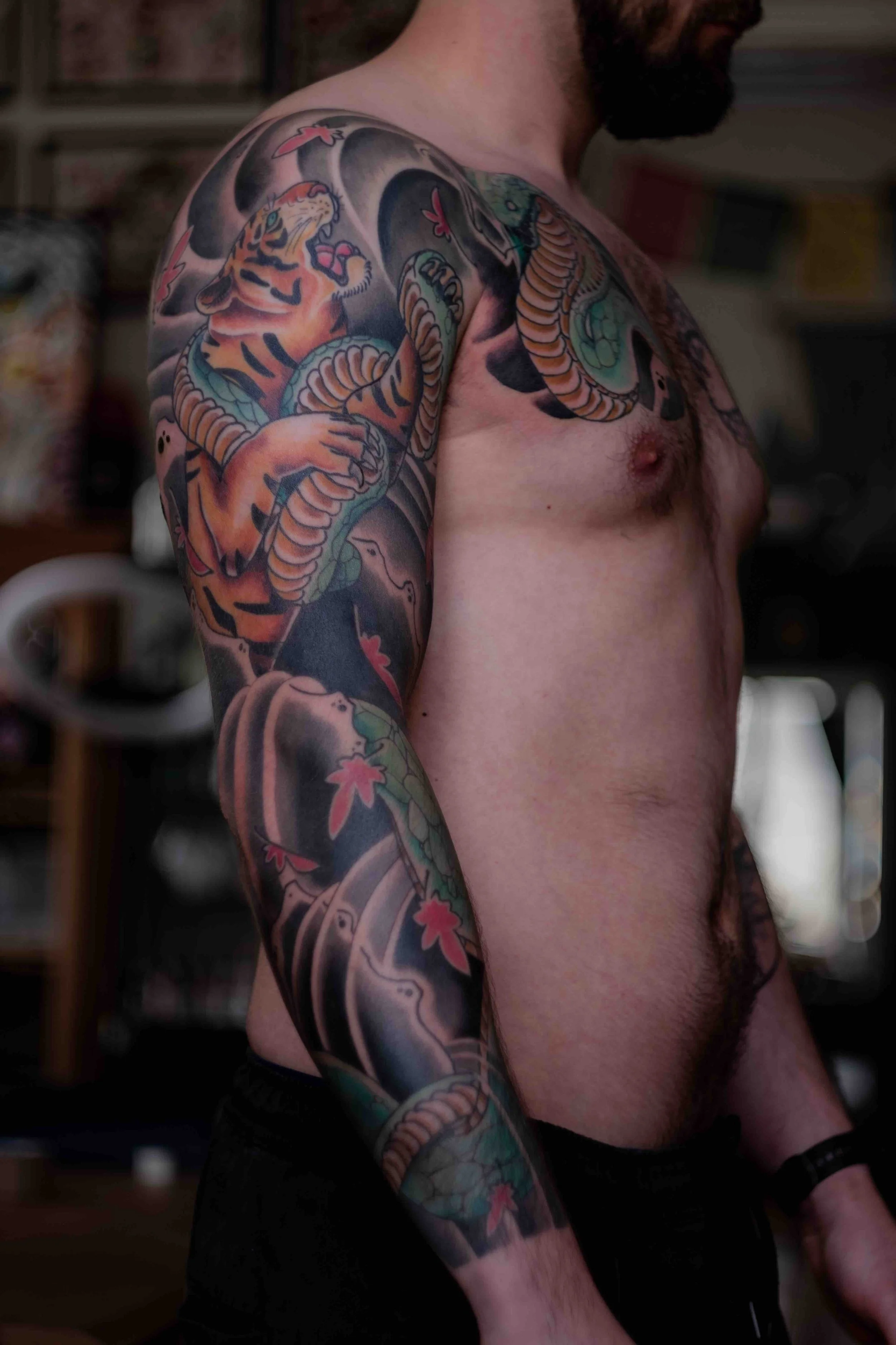Igor - neo-japanese colourwork sleeve. tatttoo.jpeg