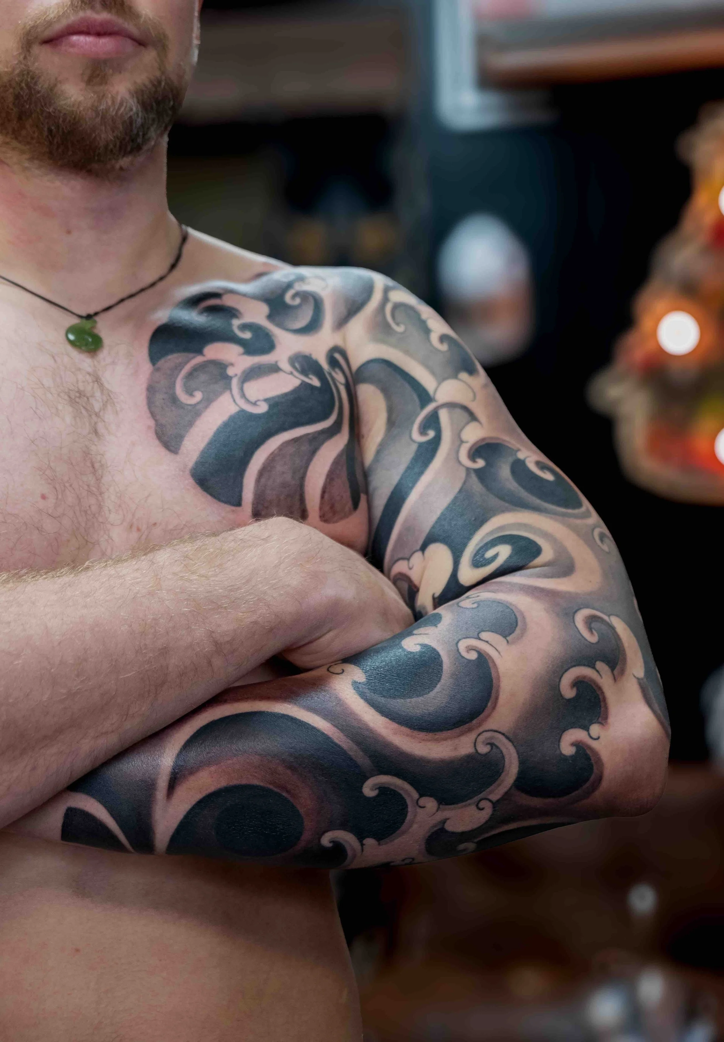 Ondra - blackwork sleeve tattoo neo-japanese.jpeg