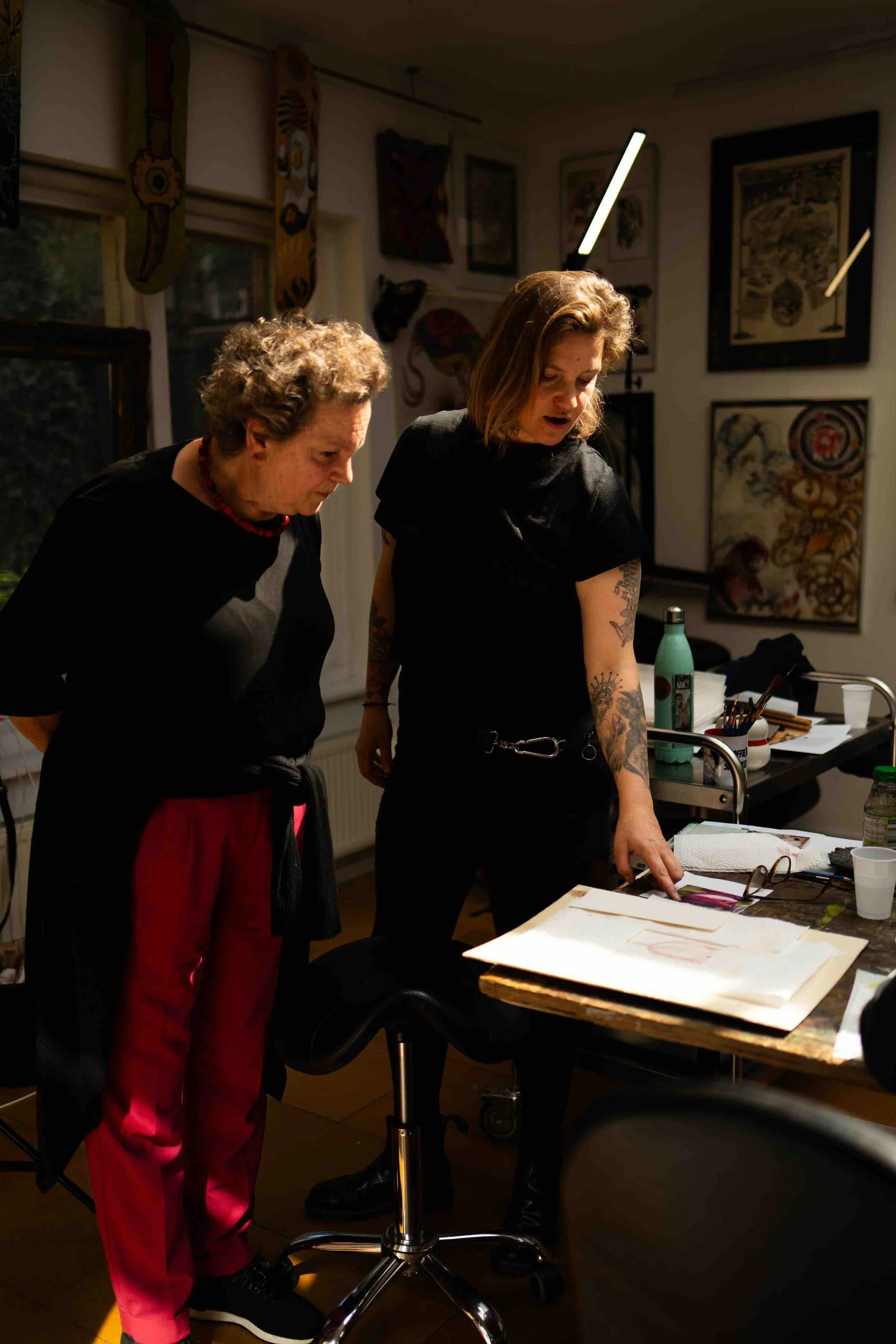 Teacher and Mother Watercolour teaching