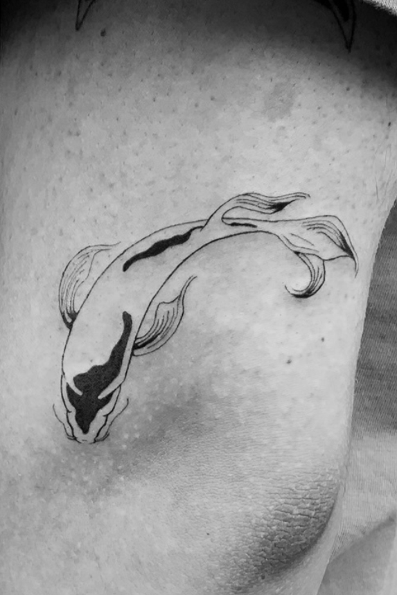 Fish Fine Line Tattoo Amsterdam