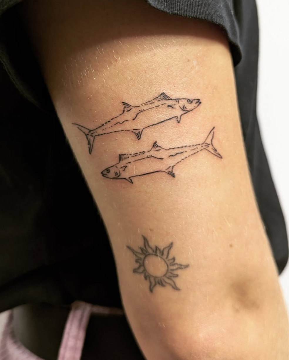 Fine Line Shark Tattoo