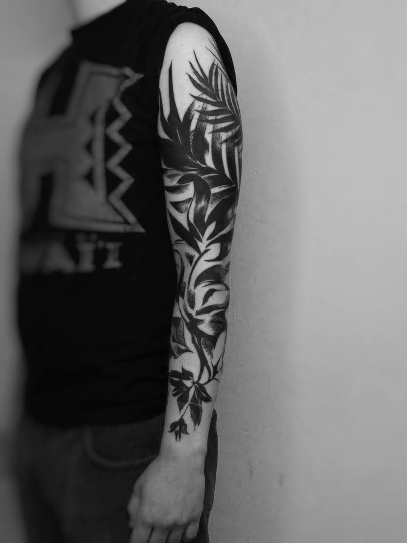 Botanical Sleeve Tattoo