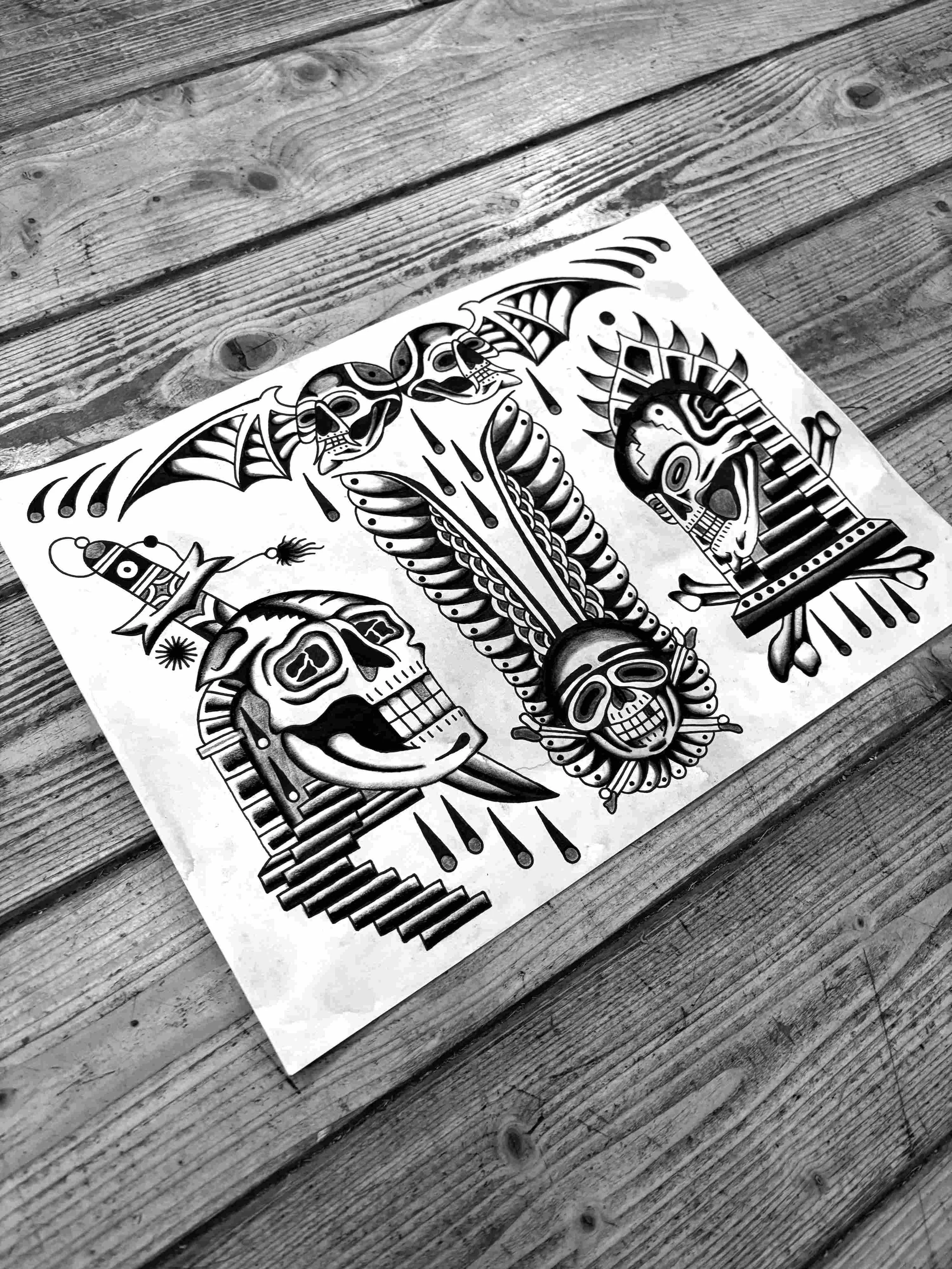 Flash Tattoo Skull Designs