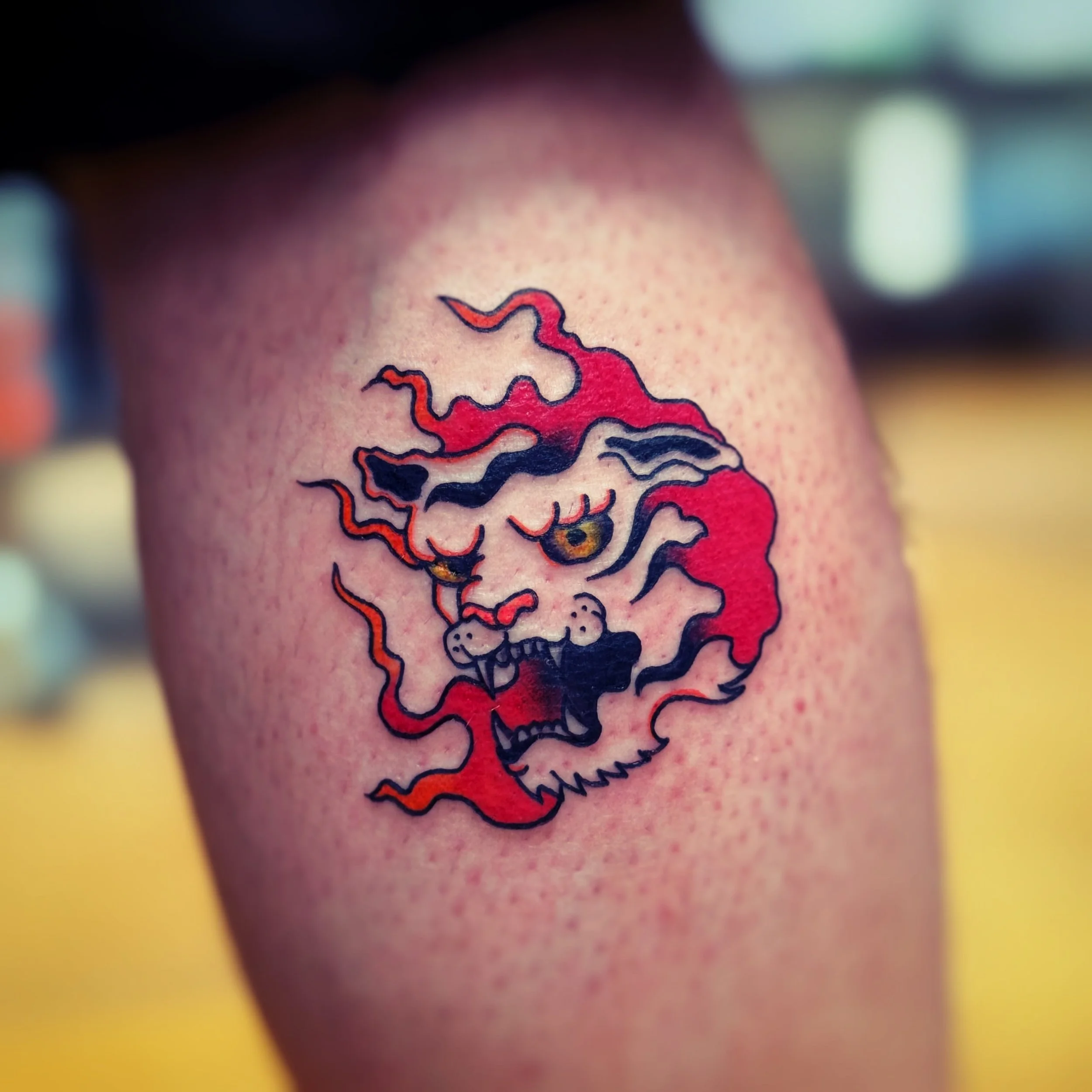 Abstract Tiger Head Tattoo