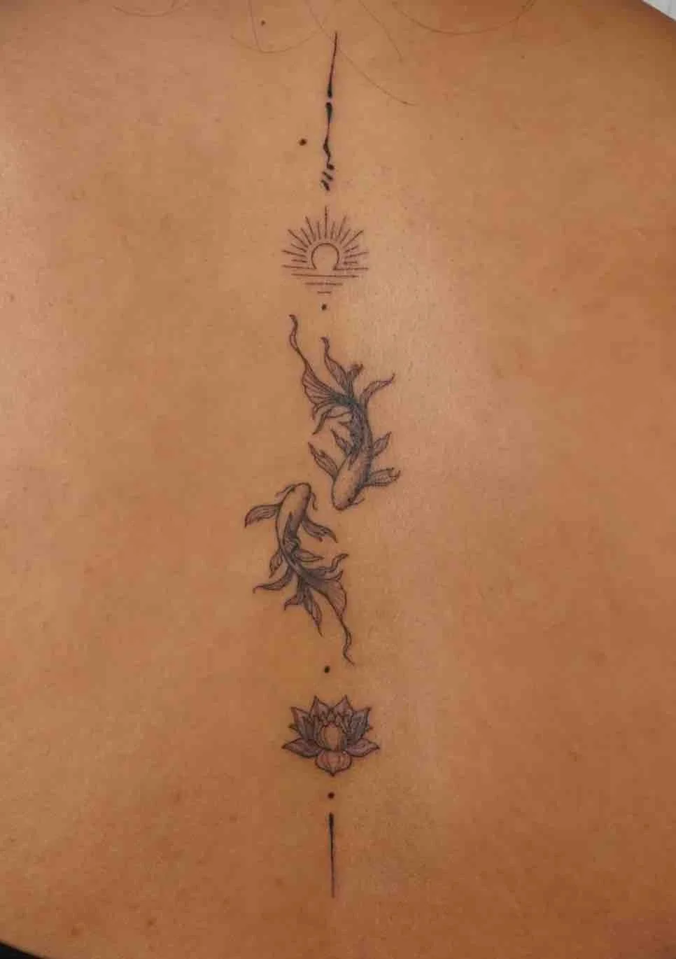 Fie Line Fish Tattoo