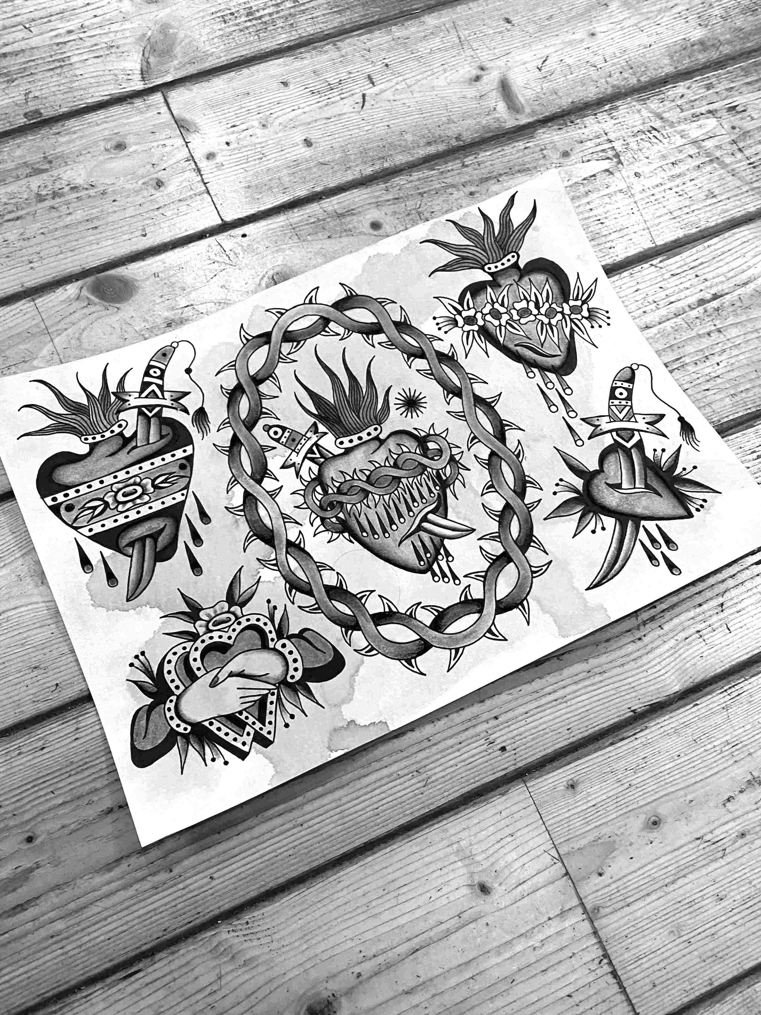 Flash Heart Tattoo Designs