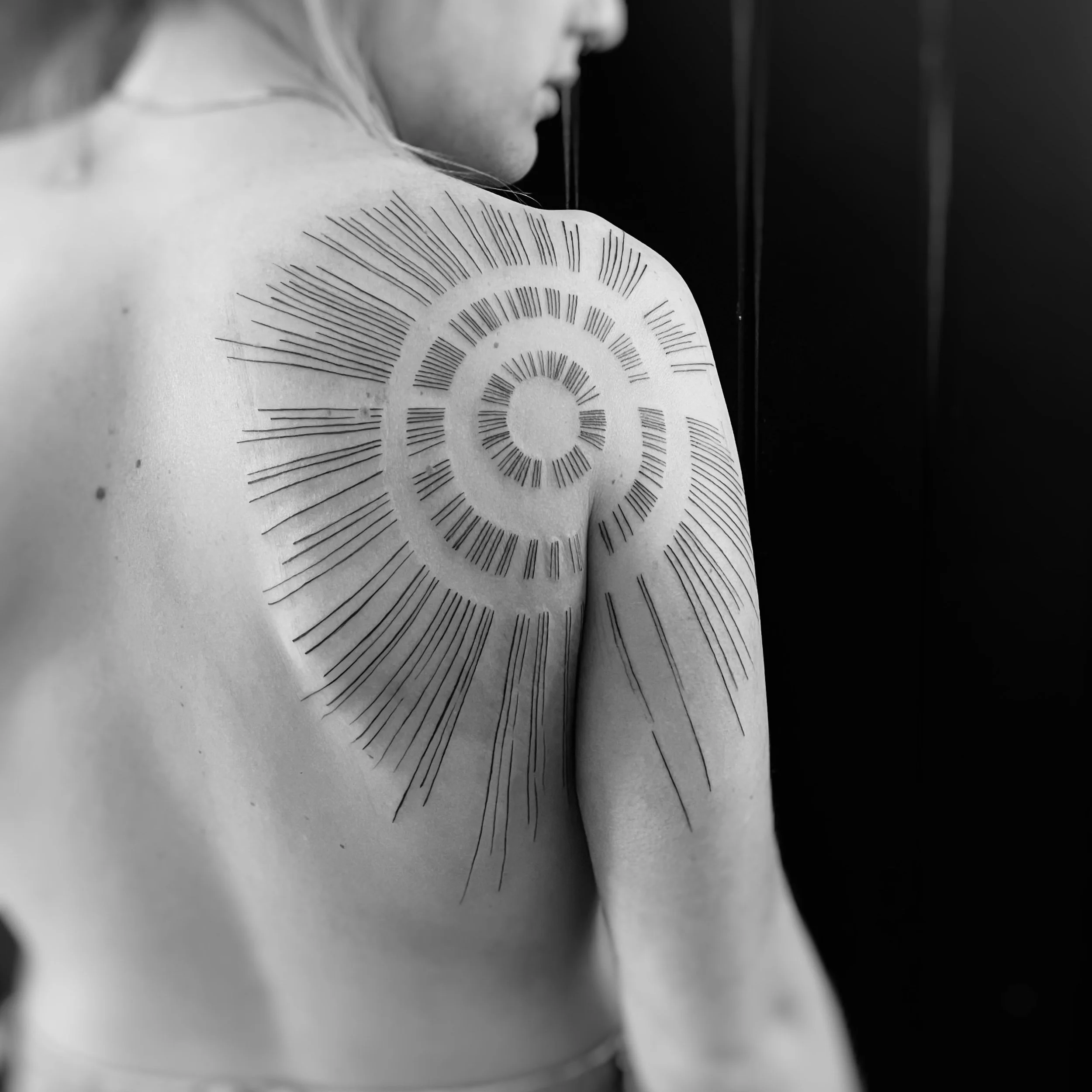 Fine Line Symmetric Tattoo