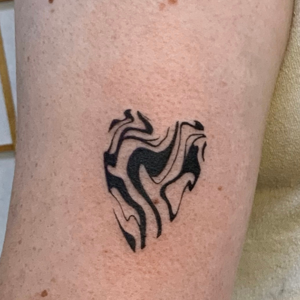 Heart Tattoo Idea in blackwork tattoo style