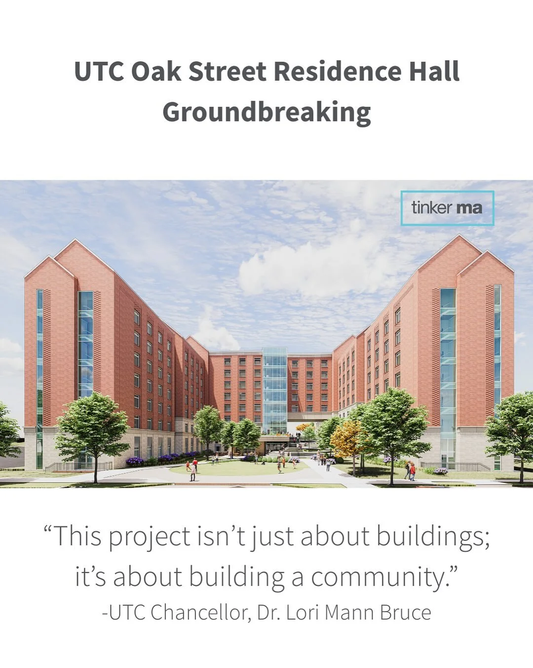 We&rsquo;re thrilled to mark the official groundbreaking of the new Oak Street Residence Hall at the University of Tennessee at Chattanooga!

The Oak Street Residence Hall will provide 794 beds in modern, double-occupancy rooms, designed around a com