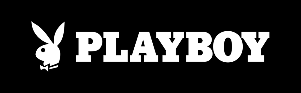 Black background with the white Playboy logo and text reading 'PLAYBOY'