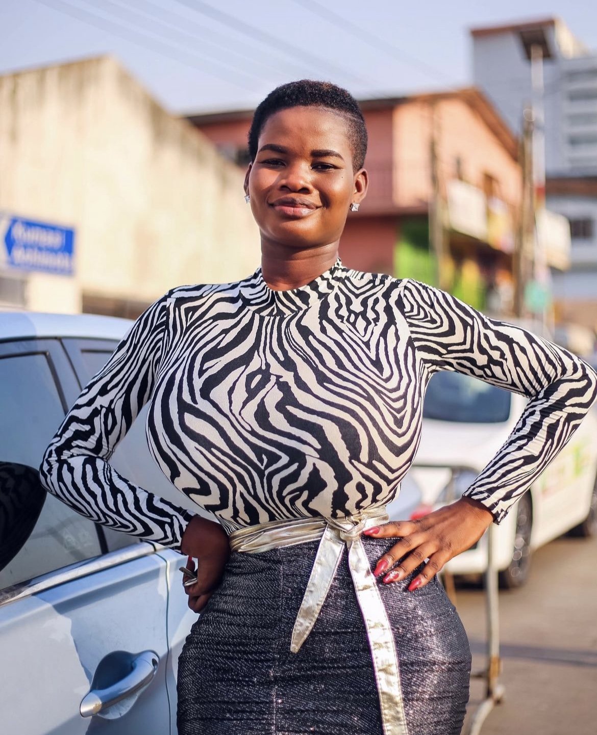 "Wild Elegance: Unleashing My Curves in Bold Zebra Print and Luxe Leather"