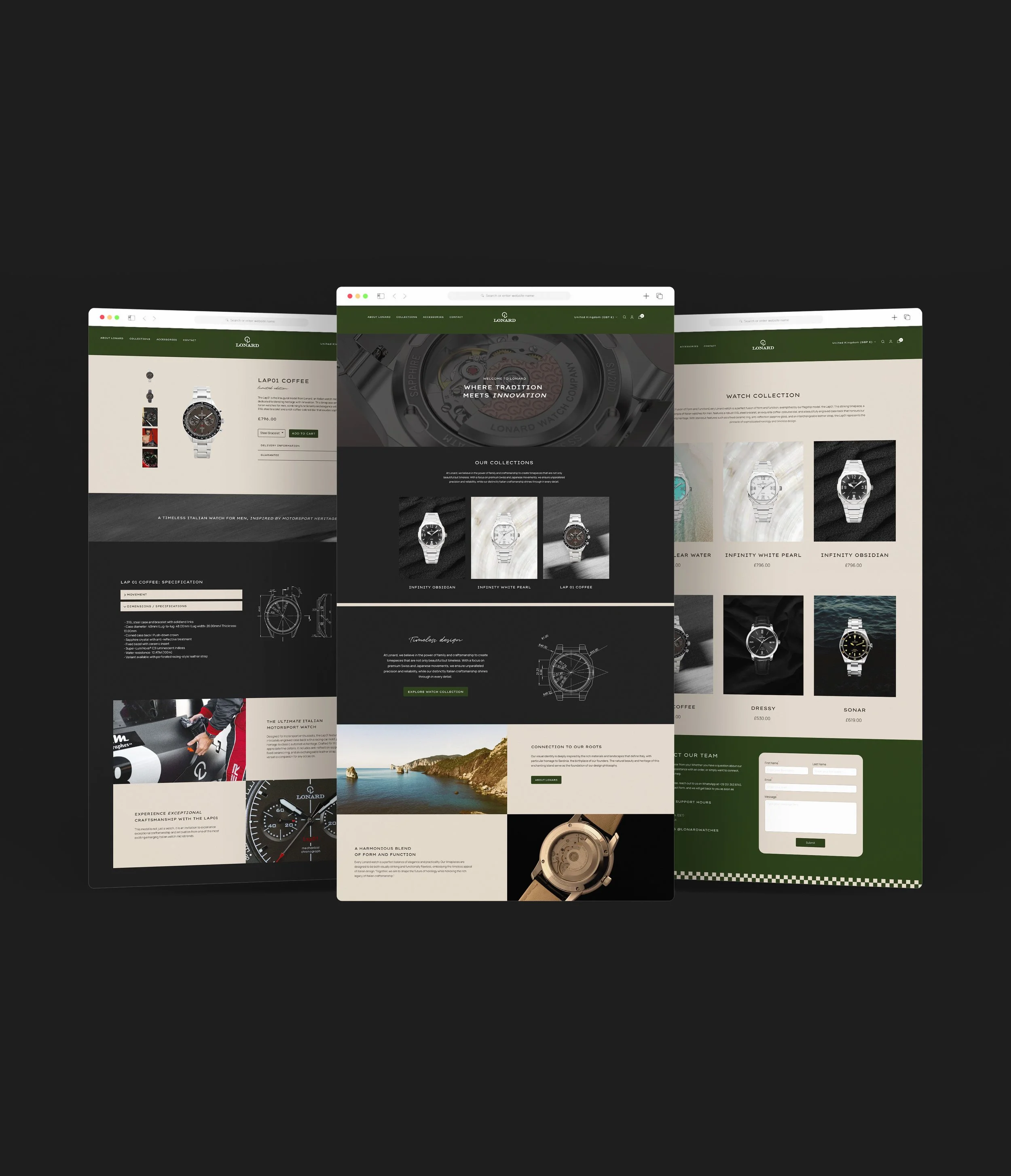 Website Design and Built for Italian Watch Company - Lonard Watches