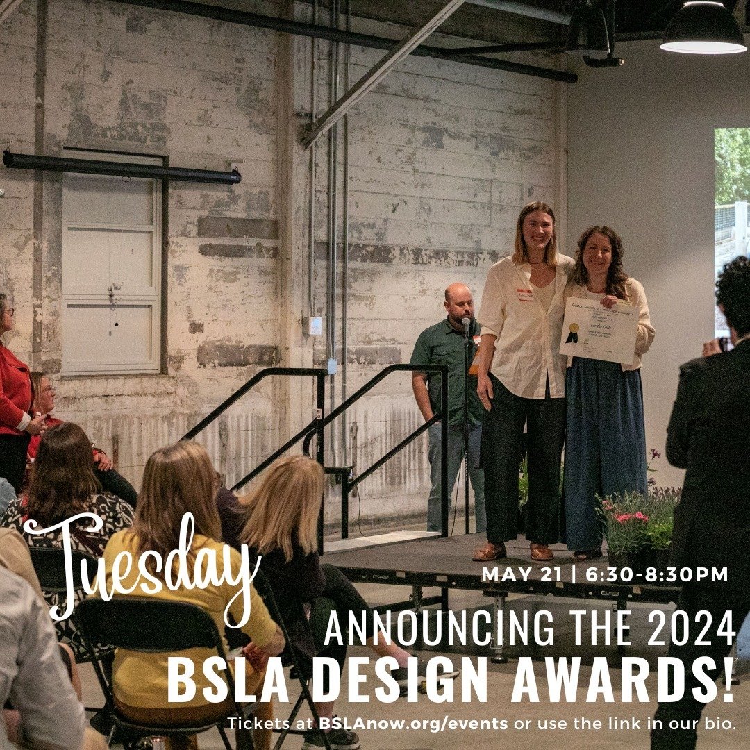 Coming Soon: Announcing the 2024 BSLA Design Awards!

Tuesday, May 21 
6:30-8:30pm
at Garage B at the Charles River Speedway, Boston

We invite all in our landscape architecture community to join us for an evening of celebration and community. The vi