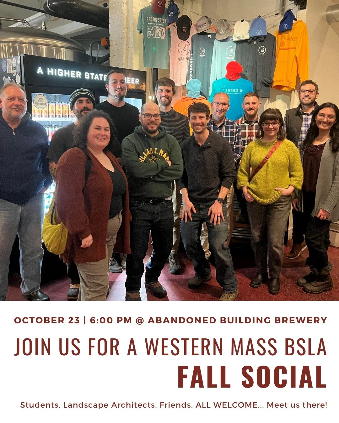 Like Landscape architecture? Or beer? Consider meeting the Western Massachusetts Section of BSLA this Thursday at Abandoned Building Brewery in Easthampton. Say hi to an old friend and meet someone new. Let’s celebrate the season as we enjoy lo