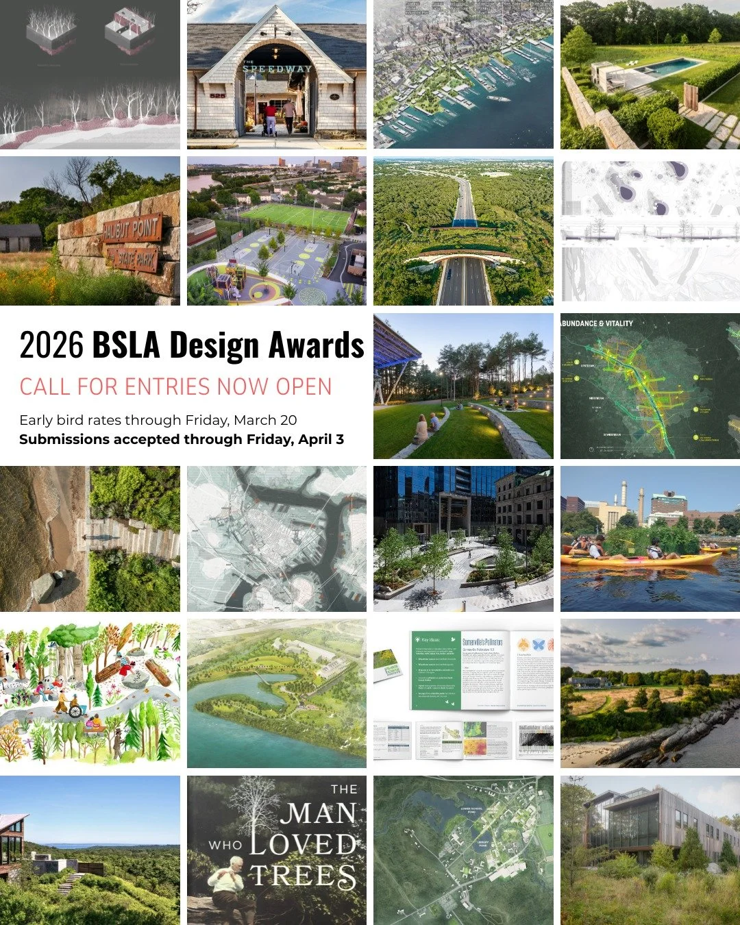 Seeking design excellence! The 2026 BSLA Design Awards program is now accepting submissions....

Submissions accepted through Friday, April 3. 

Find the Call for Entries at BSLAnow.org or use the link in bio.
.
.
New in 2026: This Design Awards prog