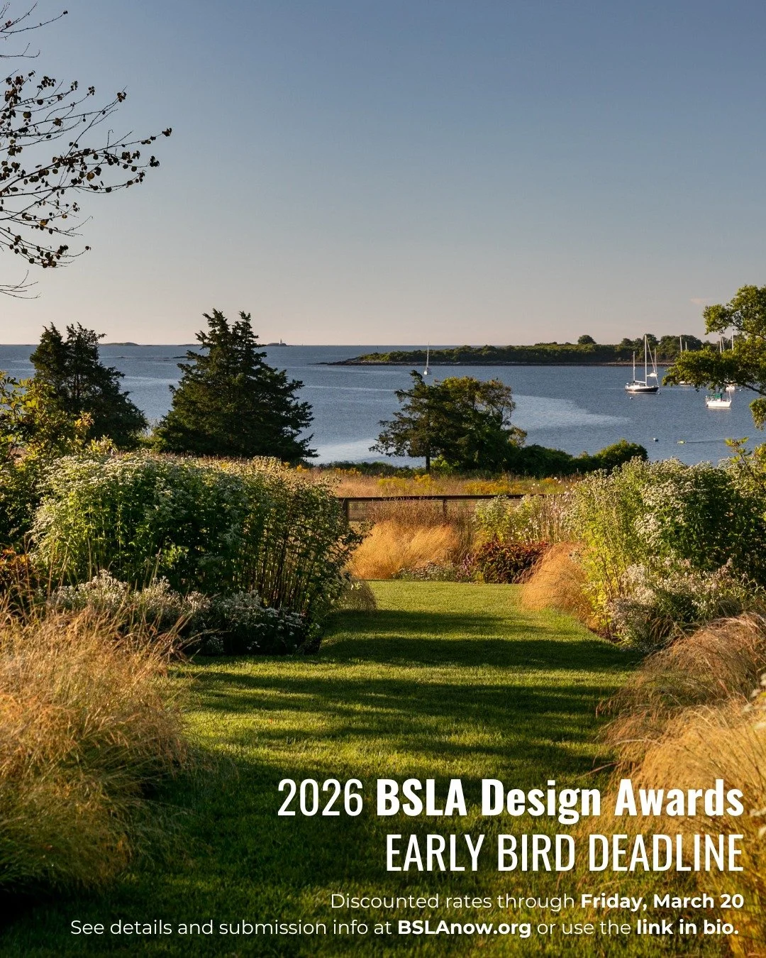 Seeking design excellence! A reminder that the 2026 BSLA Design Awards program is now accepting submissions....

🌿 New this year -- New Hampshire is included! Both people working from and projects sited there. Also: STUDENT design awards will be div